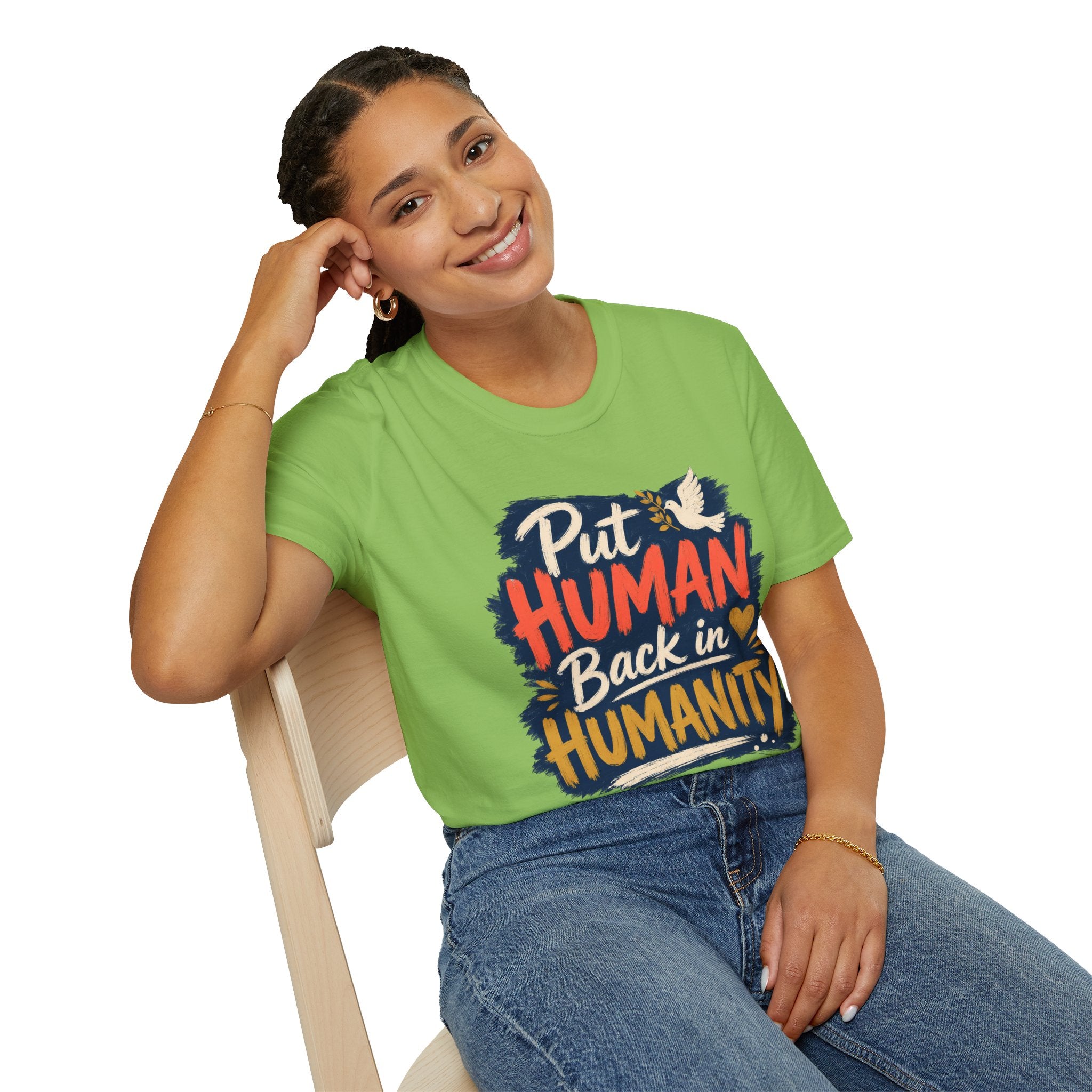Put Human Back in Humanity T-Shirt — Inspirational Peace Dove Tee