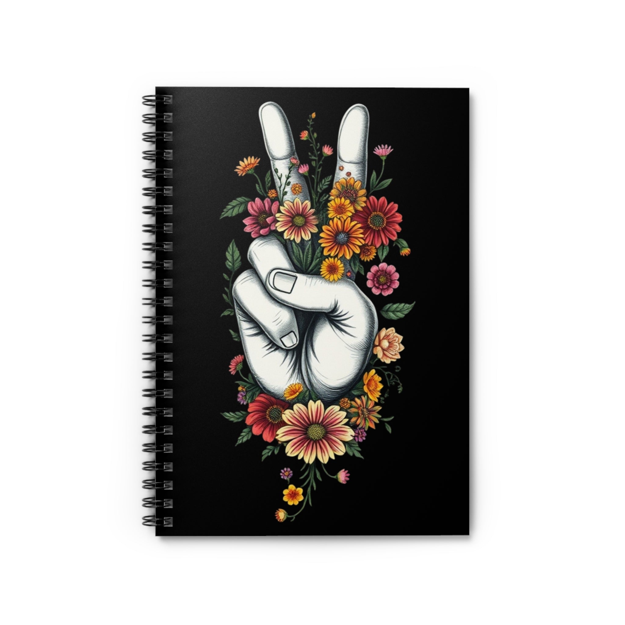 Peaceful Vibes Floral Spiral Notebook - Ruled Lines