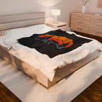 Camp Scene Velveteen Plush Blanket – For Comfort and Warmth