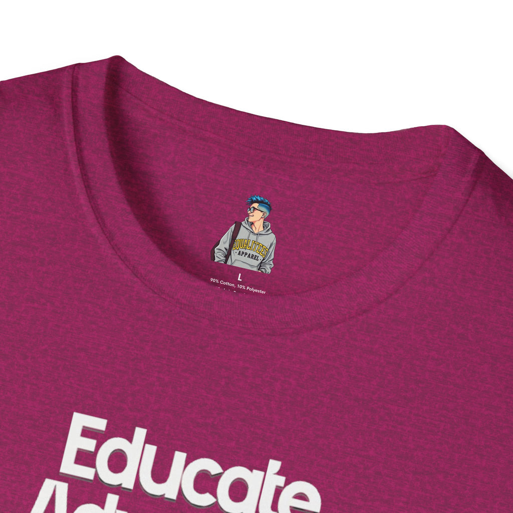 Educate. Advocate. Celebrate. Minimalist Pride T-Shirt - EqualiTees.Me