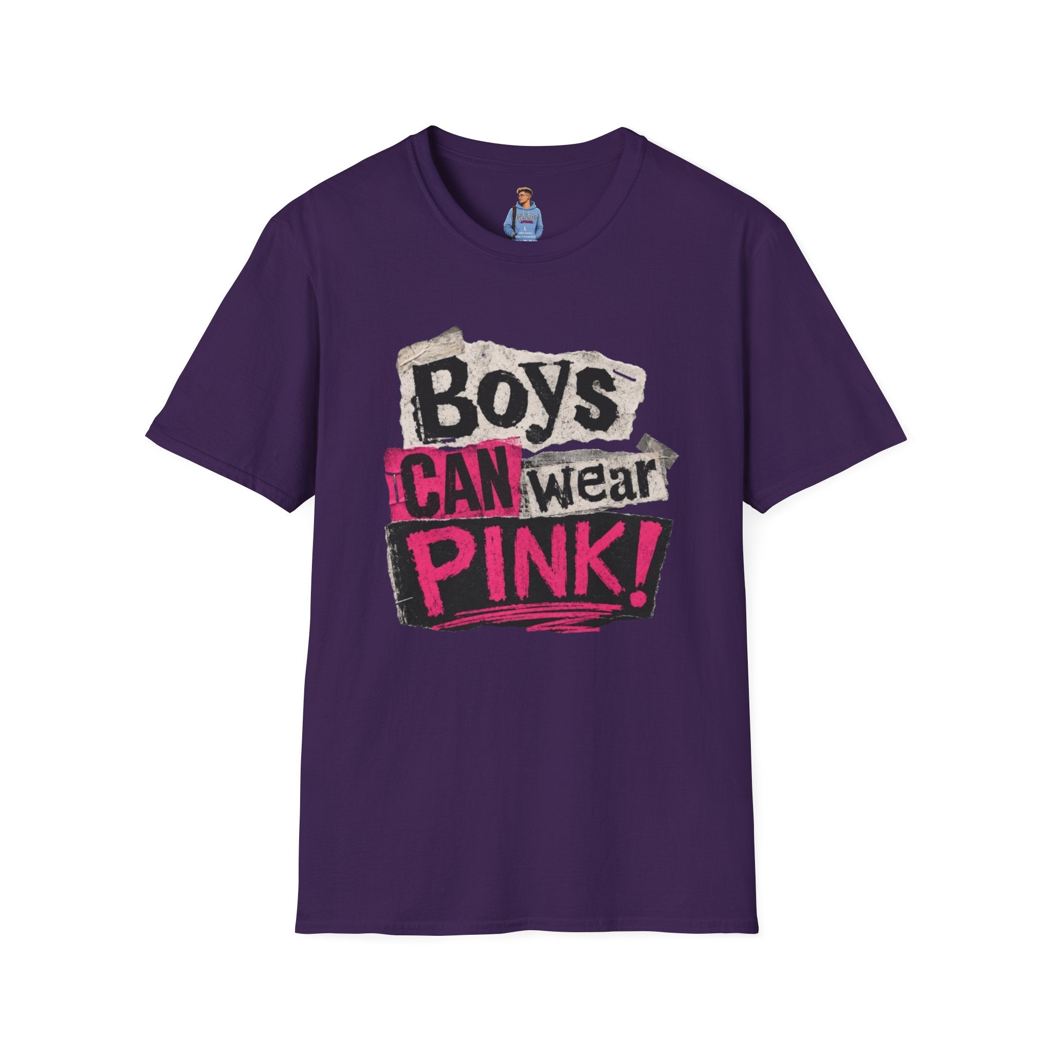 Boys Can Wear Pink T-Shirt — Bold Retro Feminist Graphic Tee