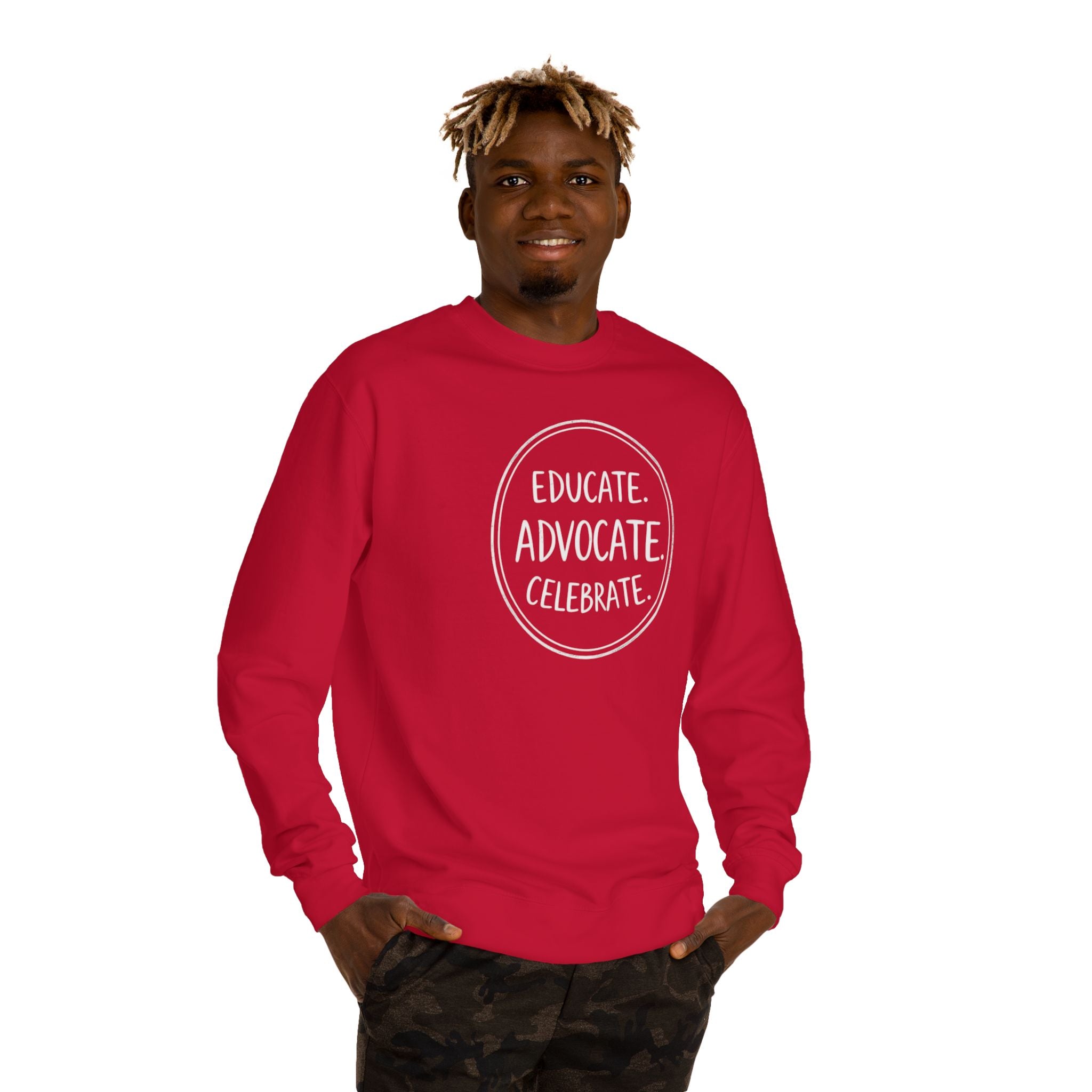 Educate, Advocate, Celebrate Incognito Pride Unisex Crew Neck Sweatshirt