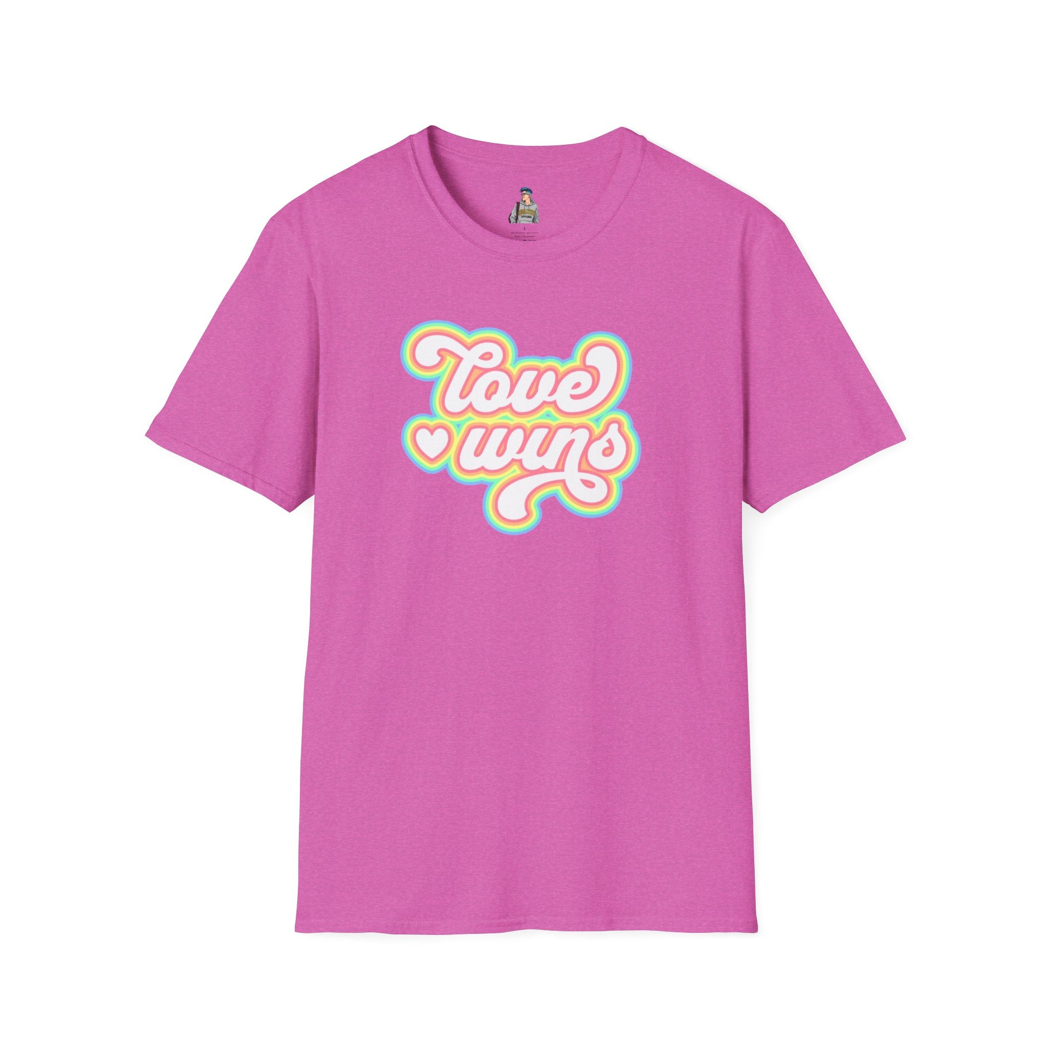 Love Wins Unisex Softstyle T-Shirt - Positive Vibes for Pride and Everyday Wear