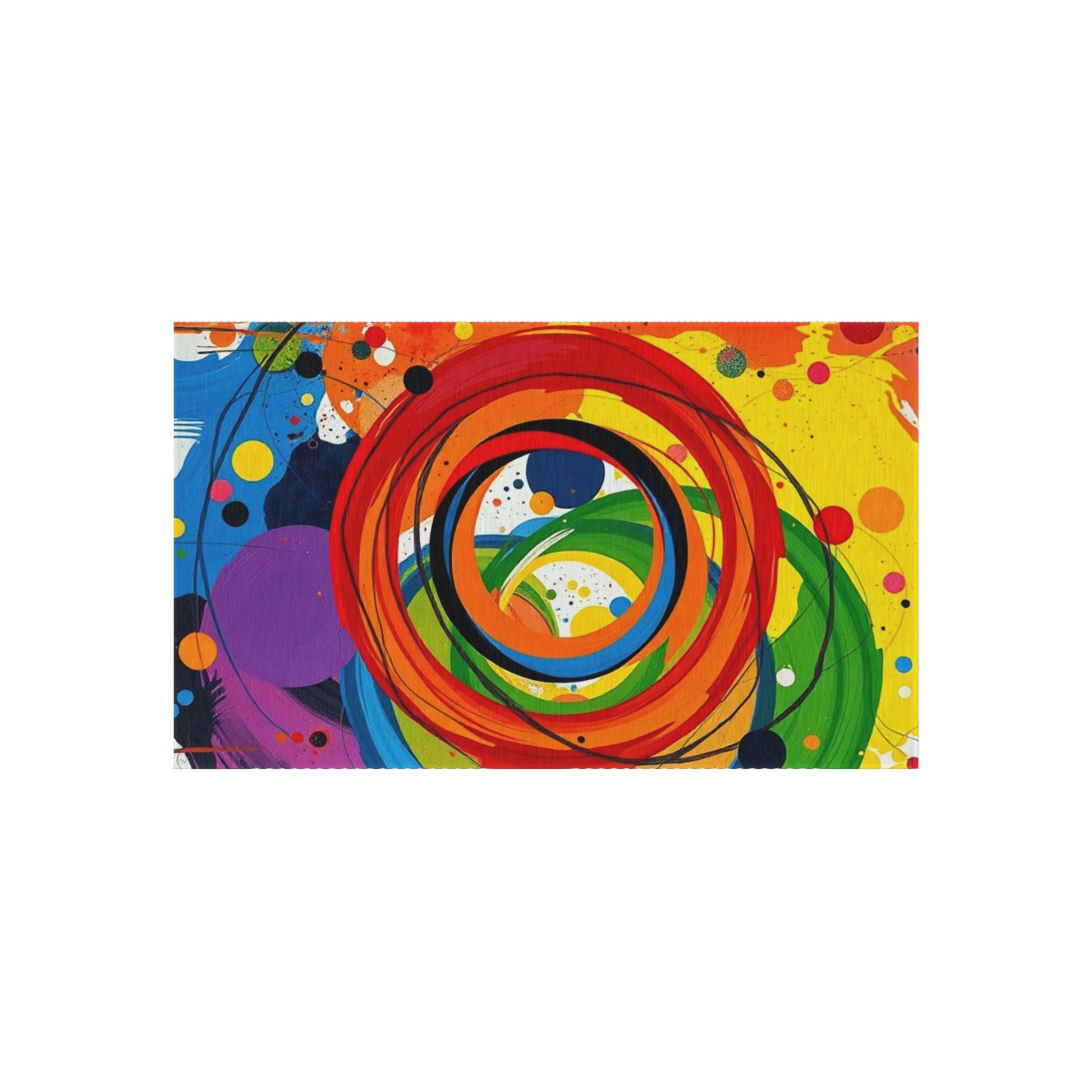 Abstract Circles and Swirls Outdoor Rug