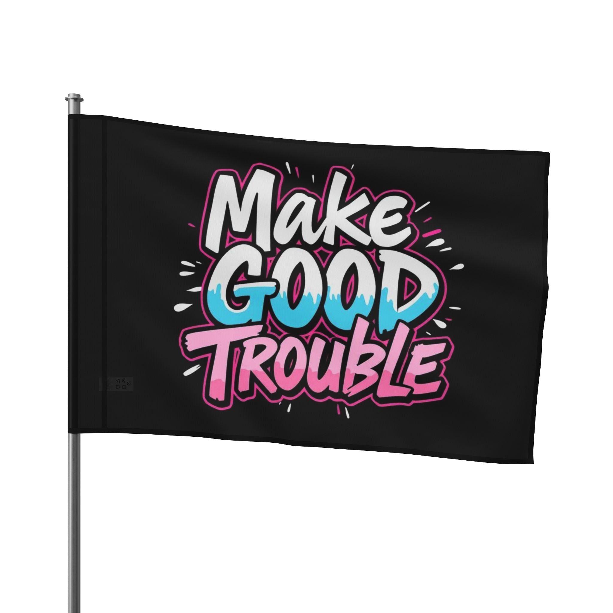 Make Good Trouble Trans Colors Flag