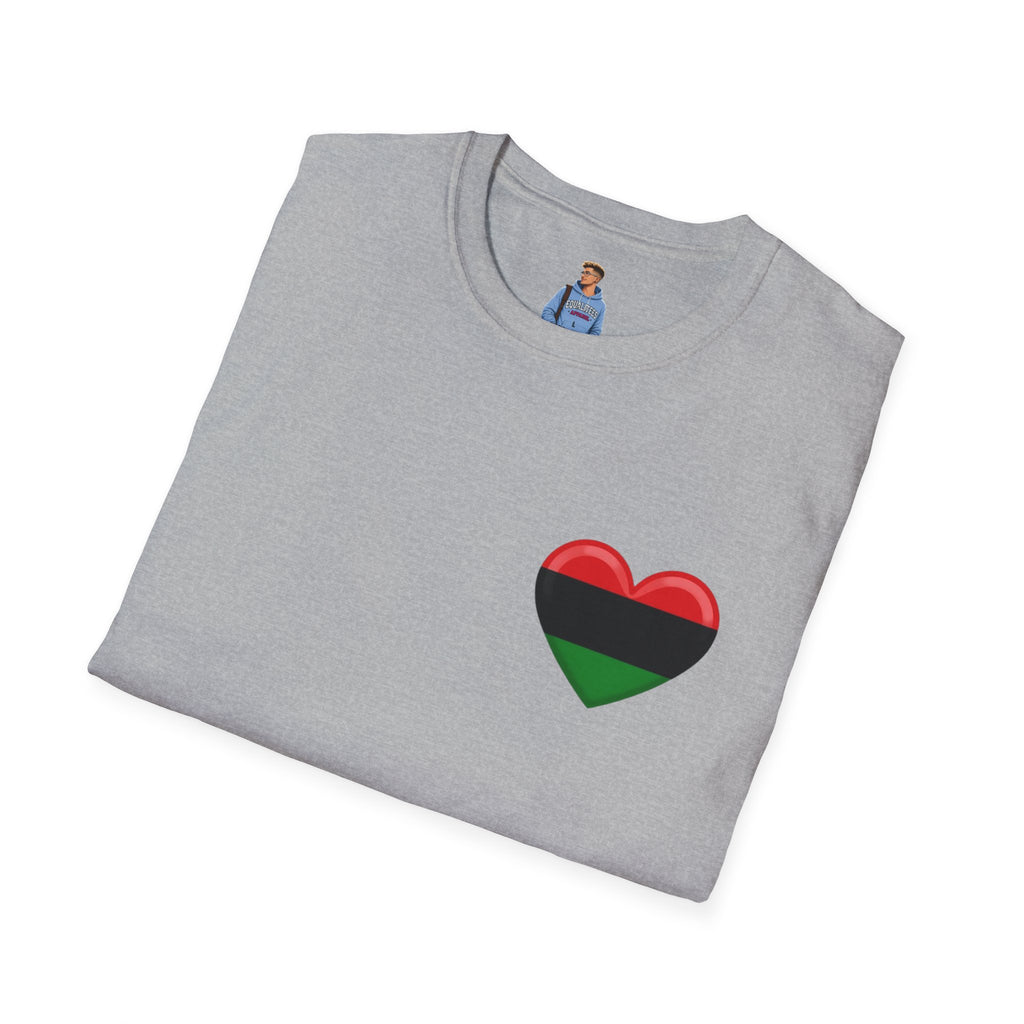 Unity and Heritage Unisex Softstyle T-Shirt with Pan-African Heart
