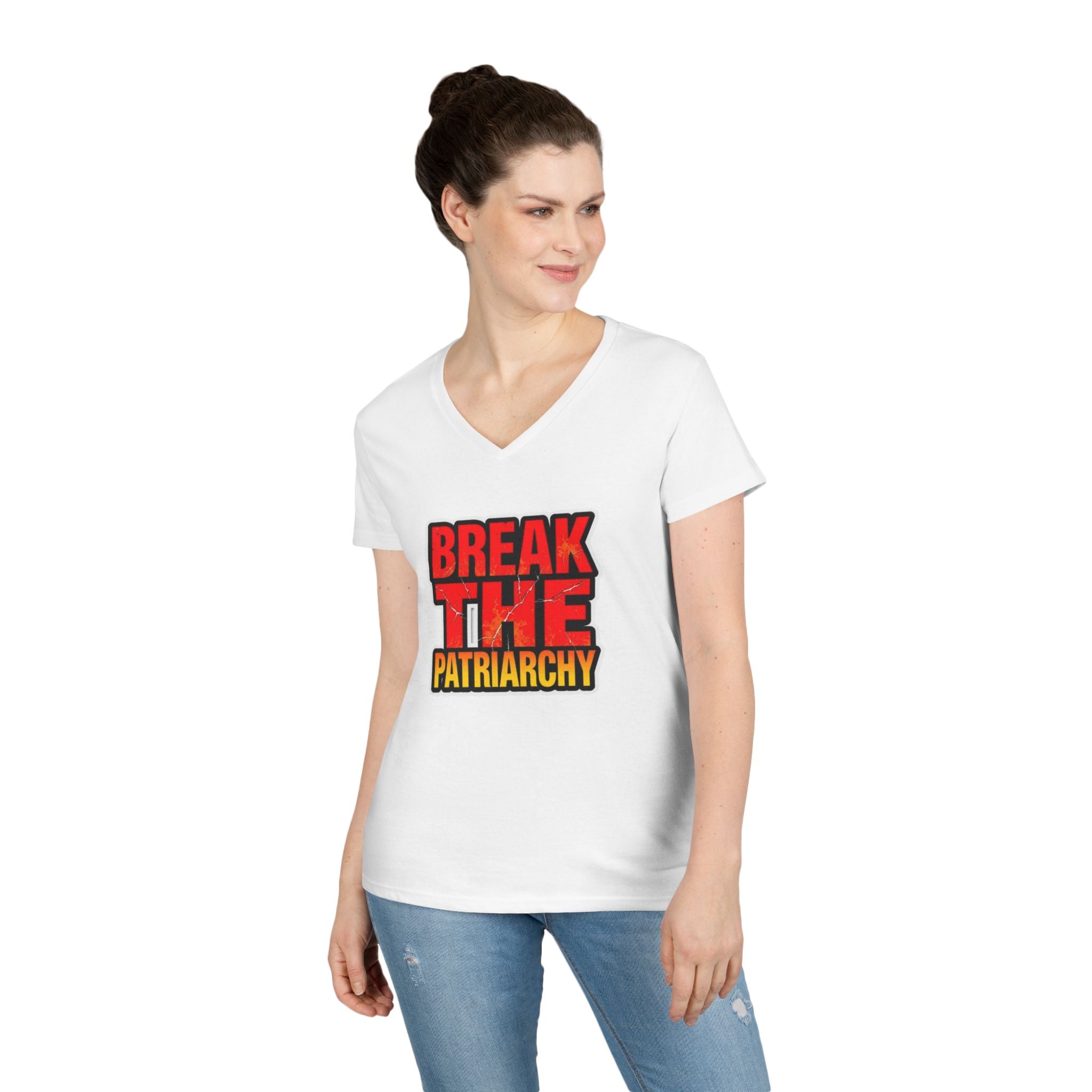 Women's Empowerment V-Neck T-Shirt - Break The Patriarchy