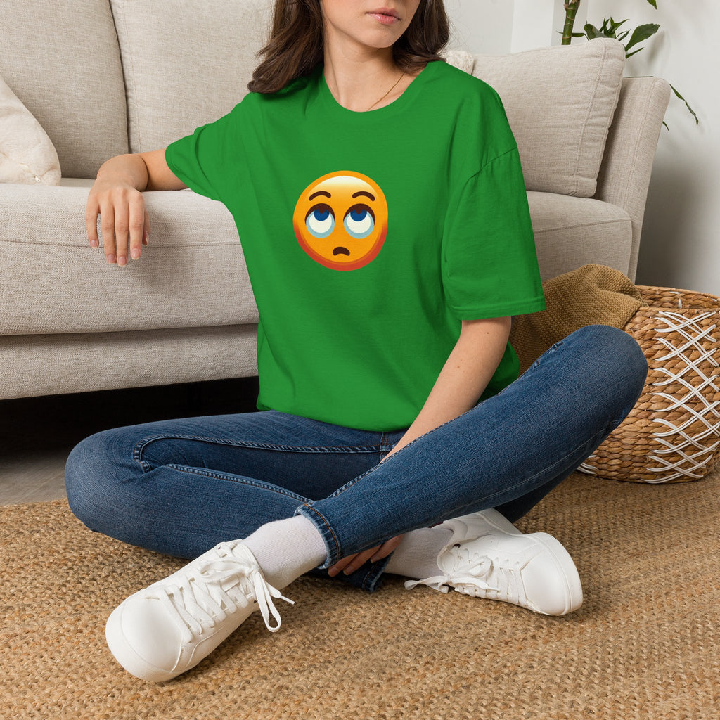 Unisex Softstyle T-Shirt with Eye Roll Emoji | Casual Graphic Tee for Everyday Humor