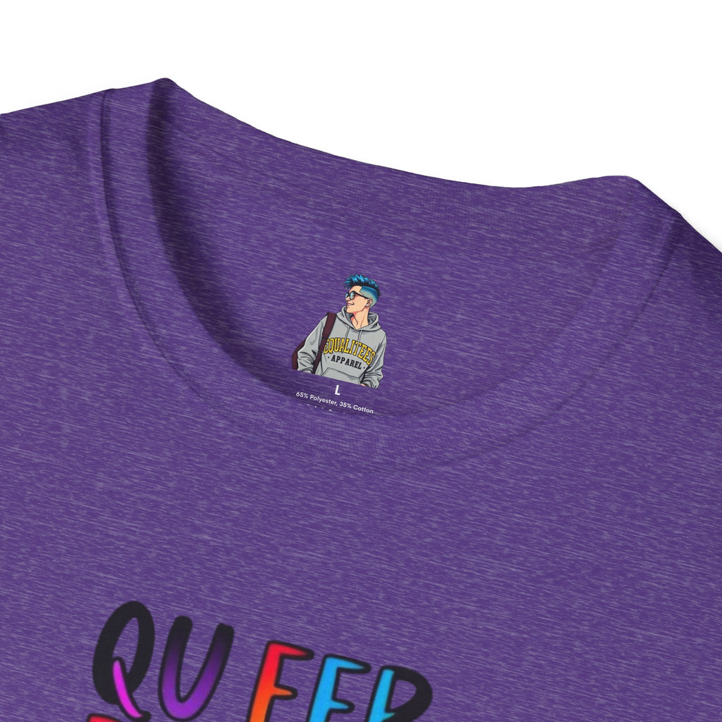Queer Pride Unisex Softstyle T-Shirt - "Queer People Belong Everywhere"