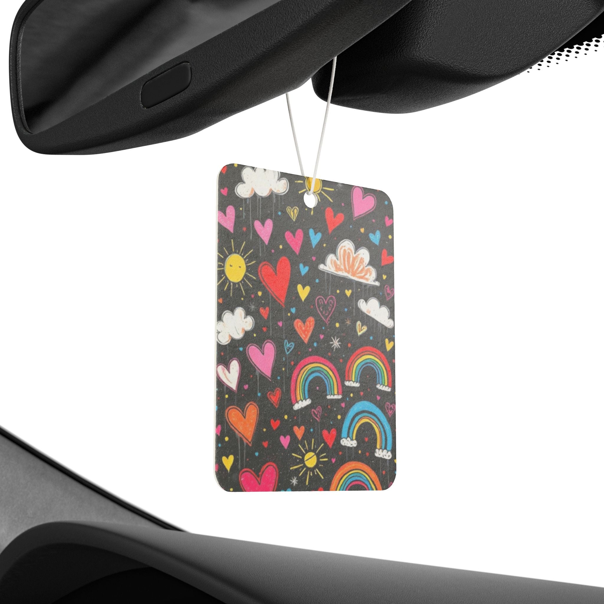 Hearts and Rainbows Car Air Freshener - Eclectic and Aromatic