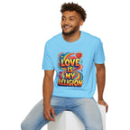 Love Is My Religion Retro Rainbow Graphic T-shirt