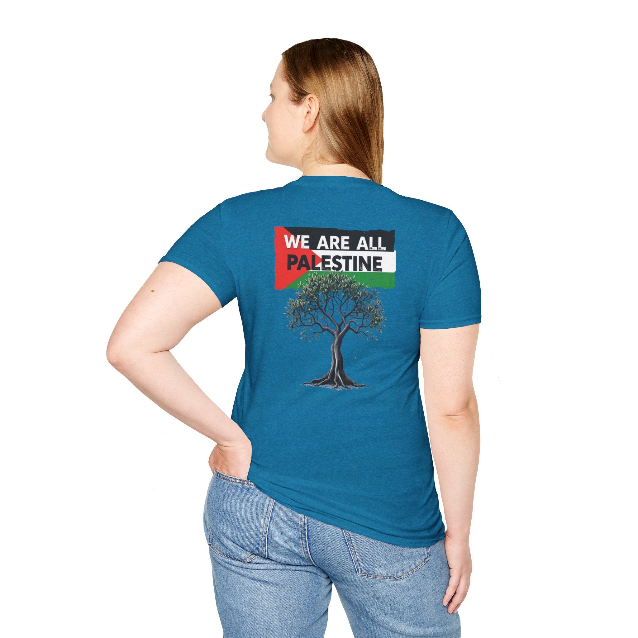 Unisex Softstyle T-Shirt: Stand with Gaza & We Are All Palestine Graphic Tee