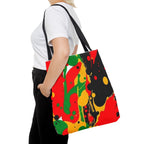 Green, Red Yellow Paint Splatter Tote Bag