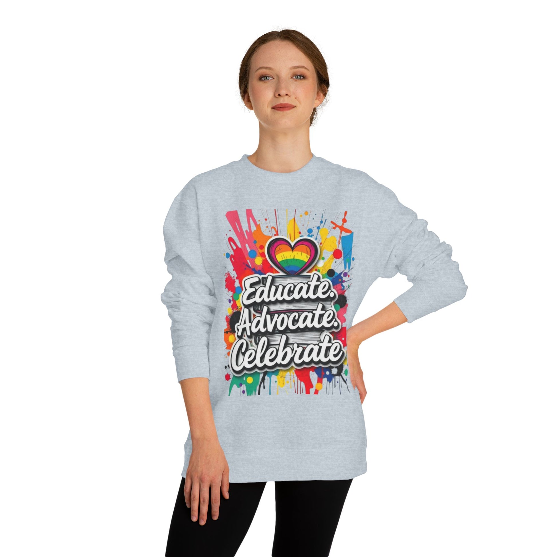 Educate, Advocate, Celebrate Unisex Crew Neck Sweatshirt - Empowerment Apparel