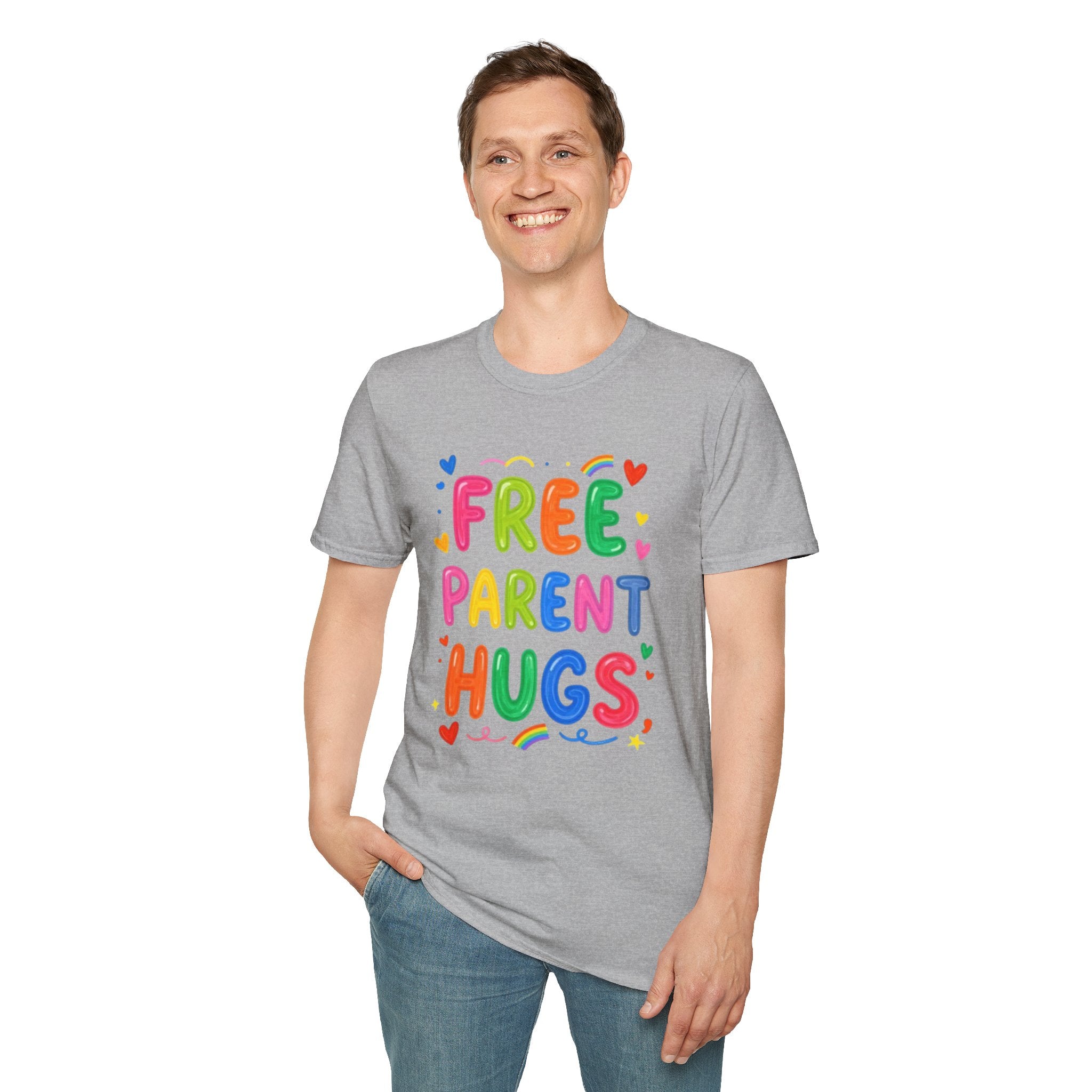 Free Parent Hugs T-Shirt — Colorful Affirming Pride