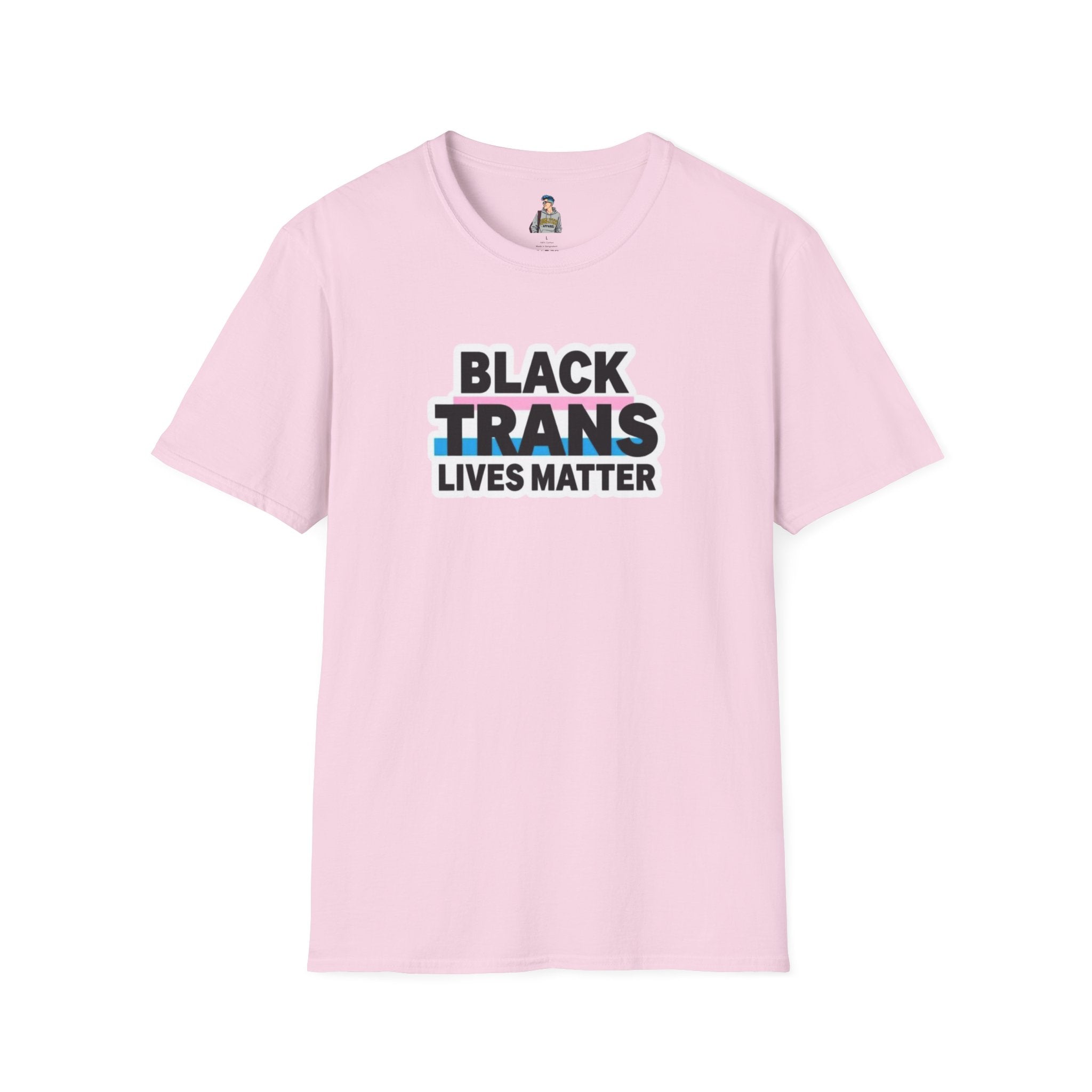 Unisex Softstyle T-Shirt - Black Trans Lives Matter Statement Tee