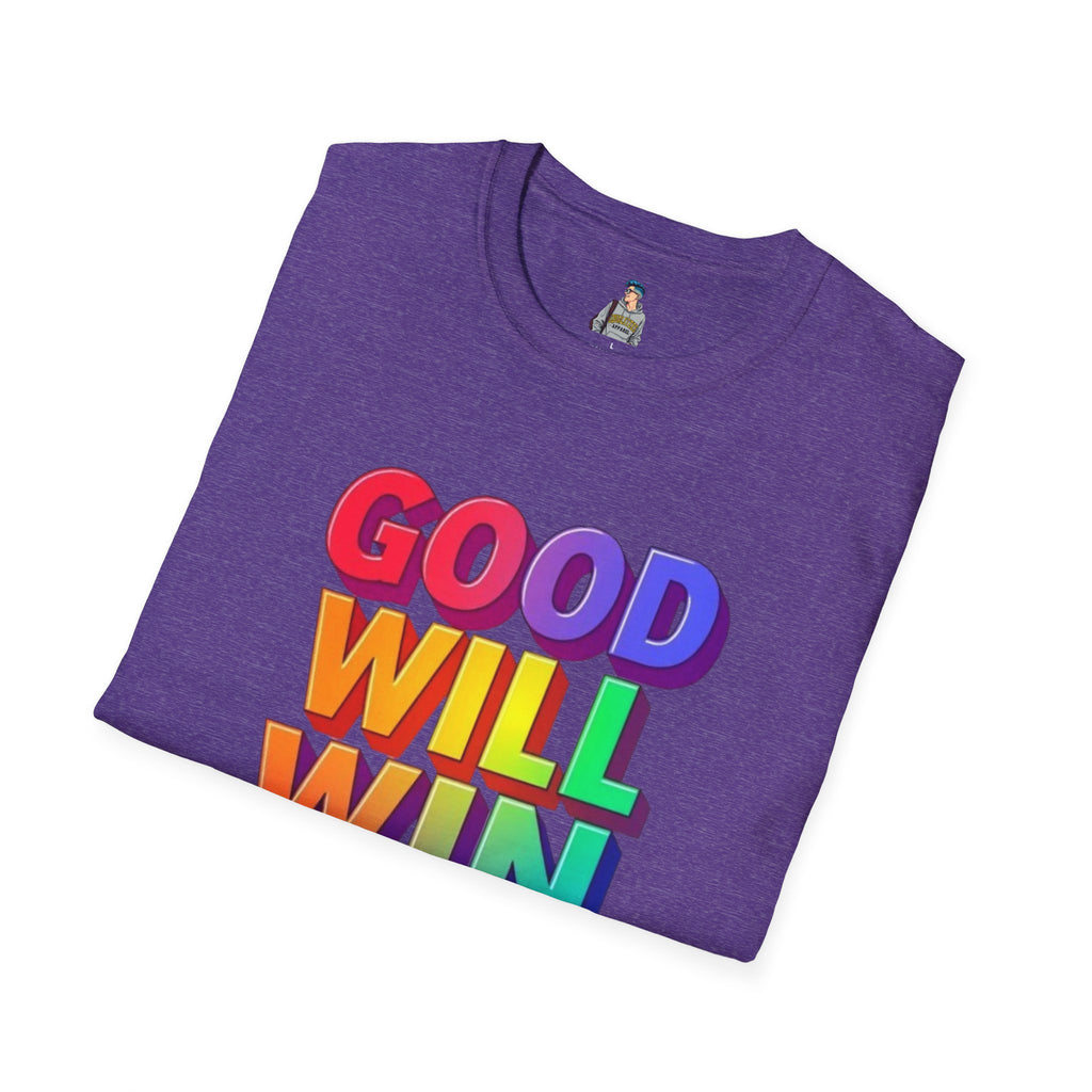 Unisex Softstyle T-Shirt - ' Rainbow Good Will Win' Positive Message Tee