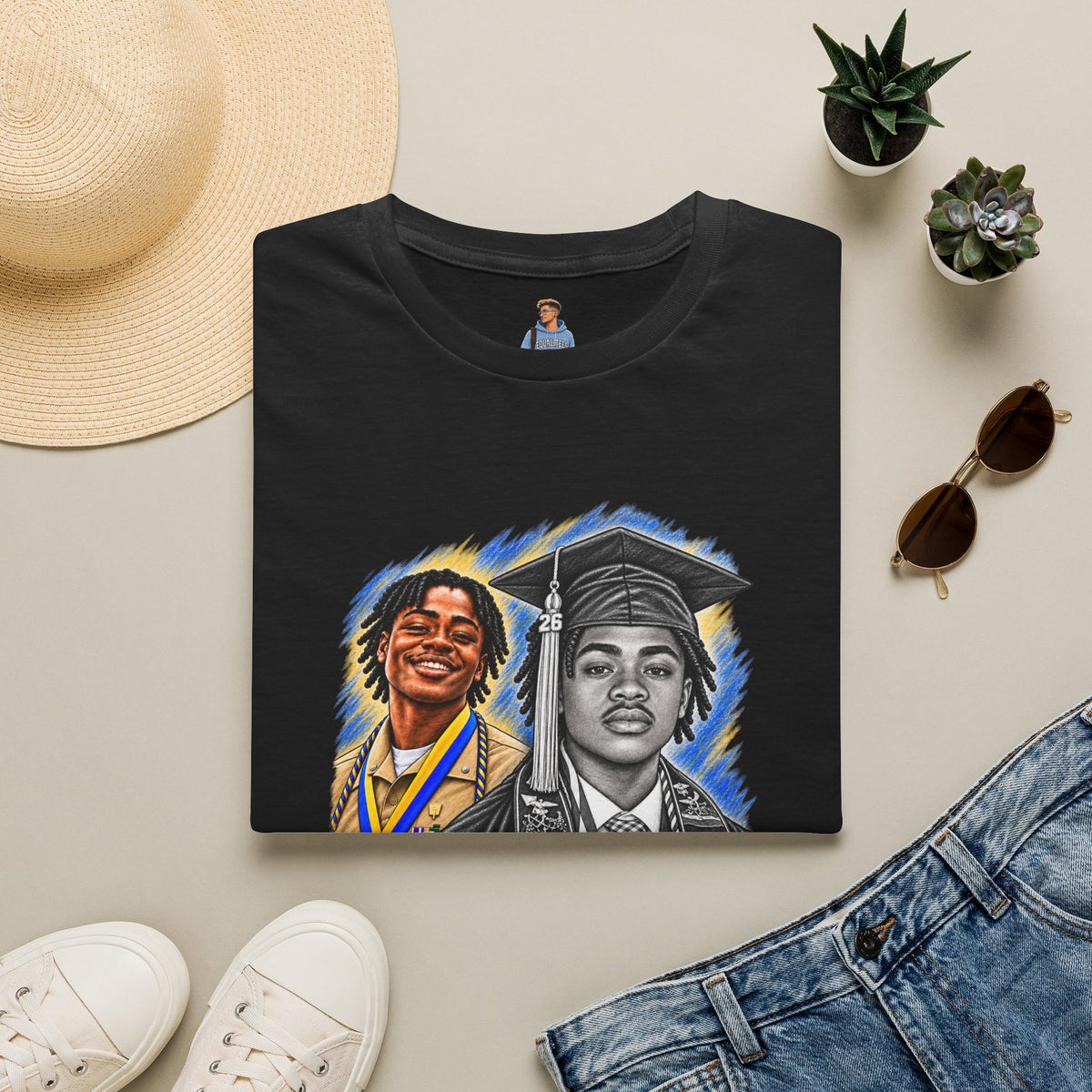 Double Portrait Front - In Memory of Pierre Damas Bel T-Shirt