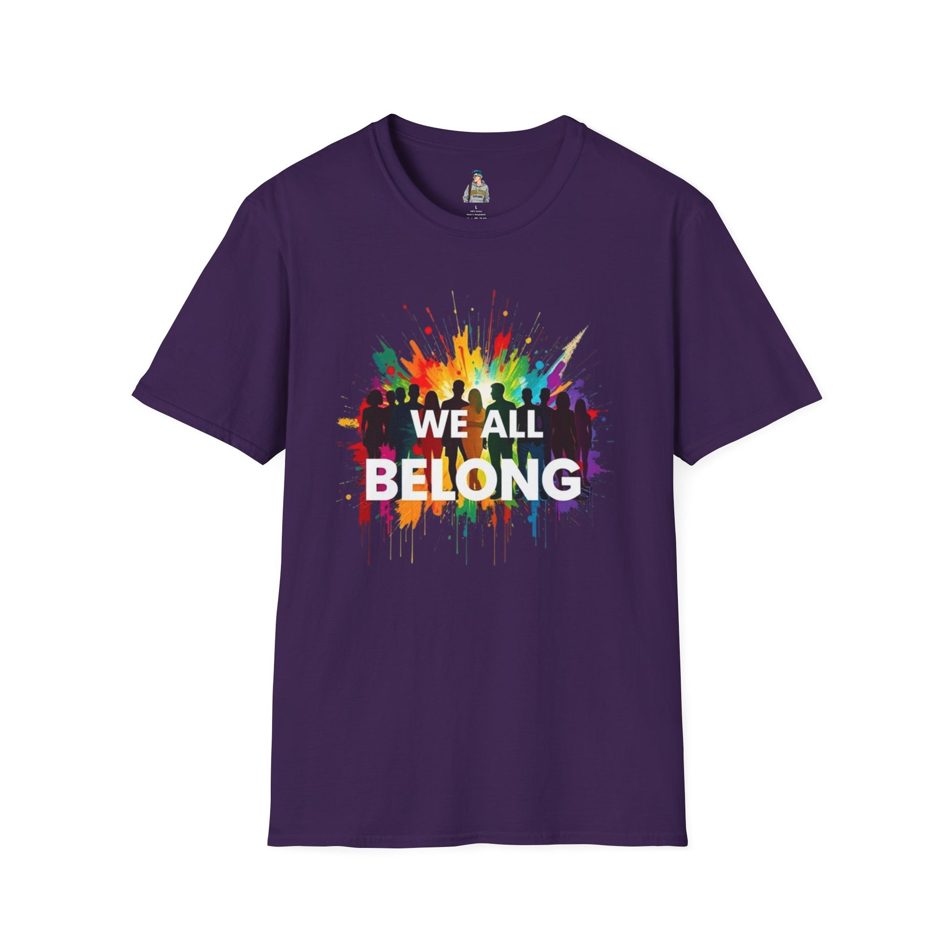 We All Belong Unisex Softstyle T-Shirt - Colorful Pride Tee