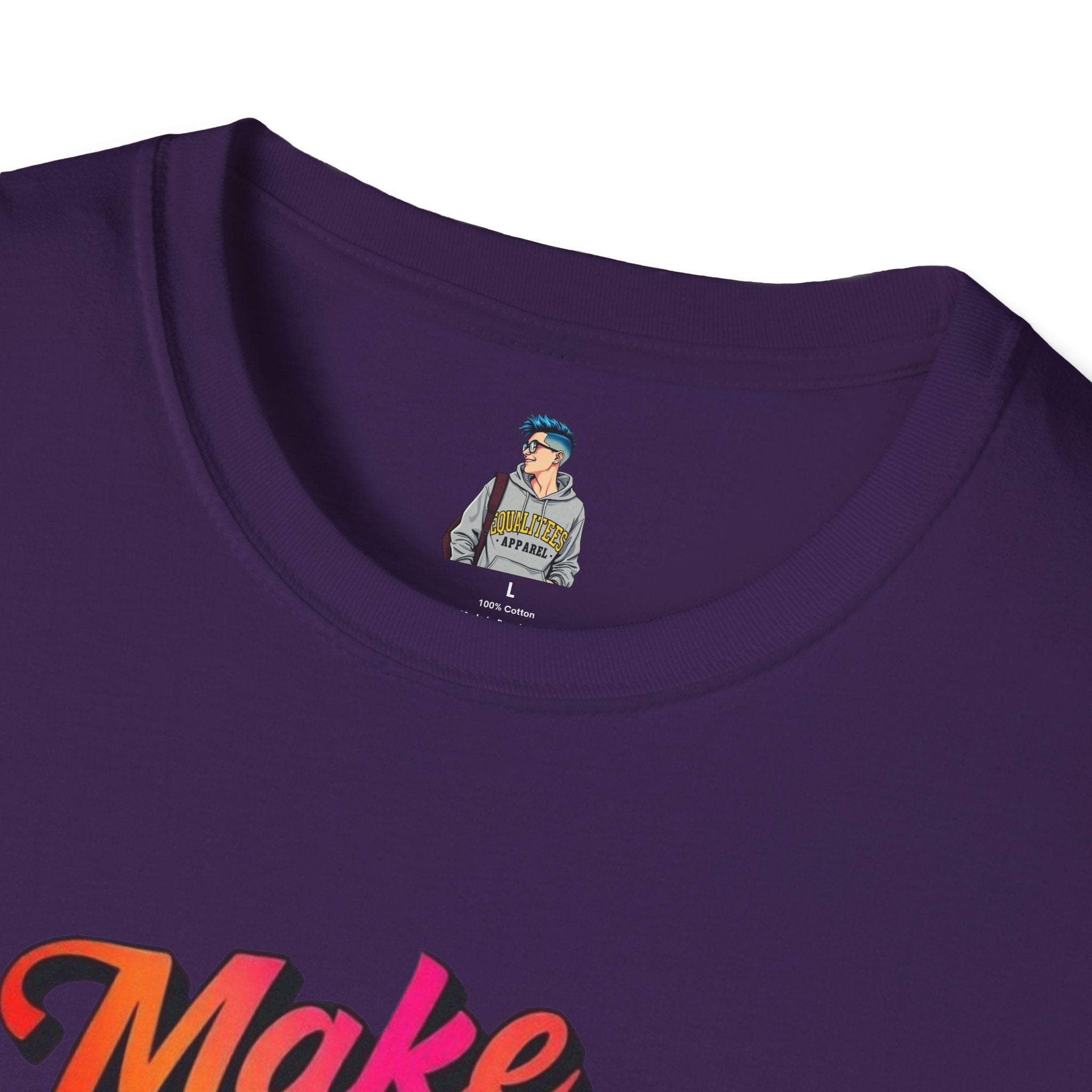 Inspirational Unisex Softstyle T-Shirt - 'Make Good Trouble' Rainbow Statement Tee