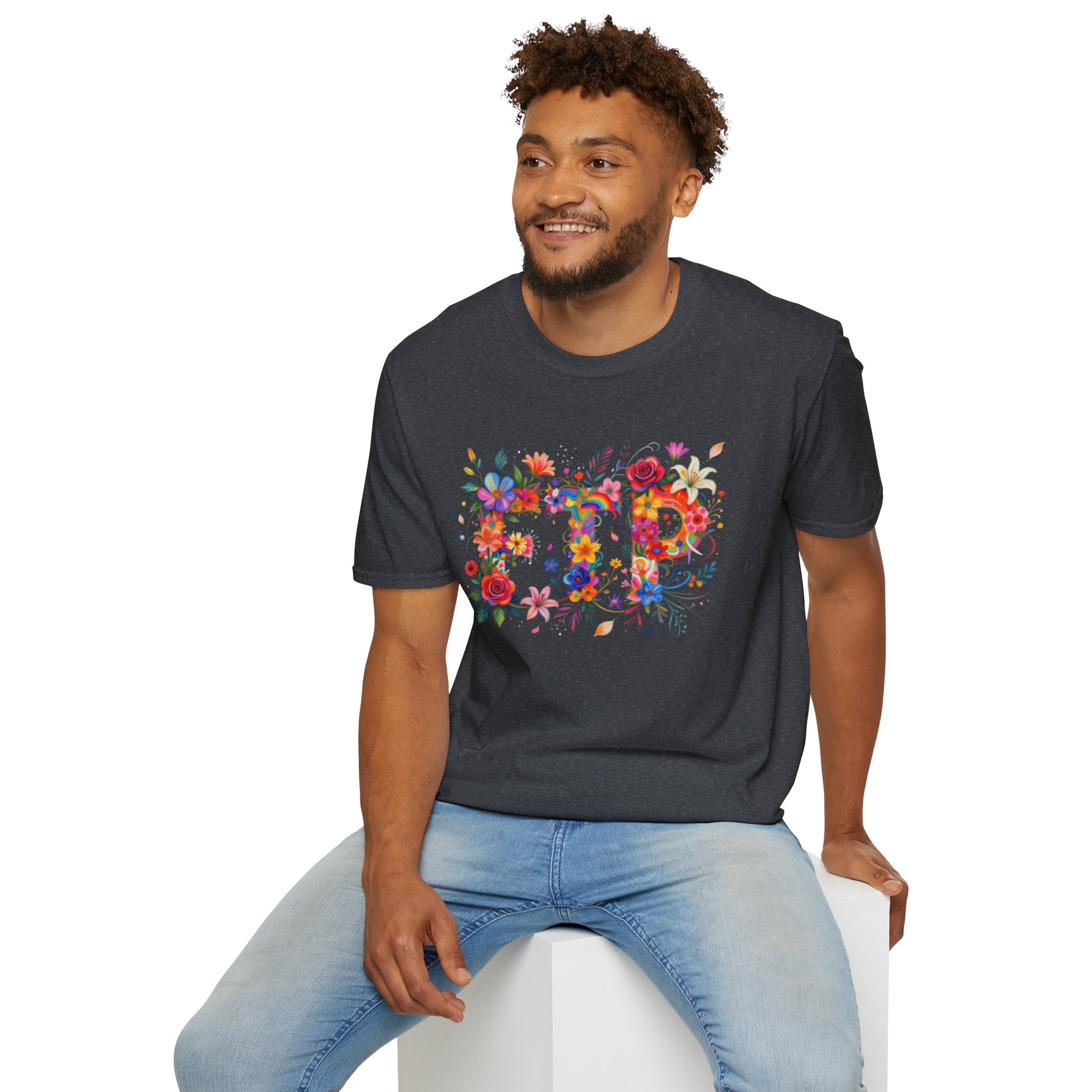 Floral 'FTP' Graphic T-Shirt