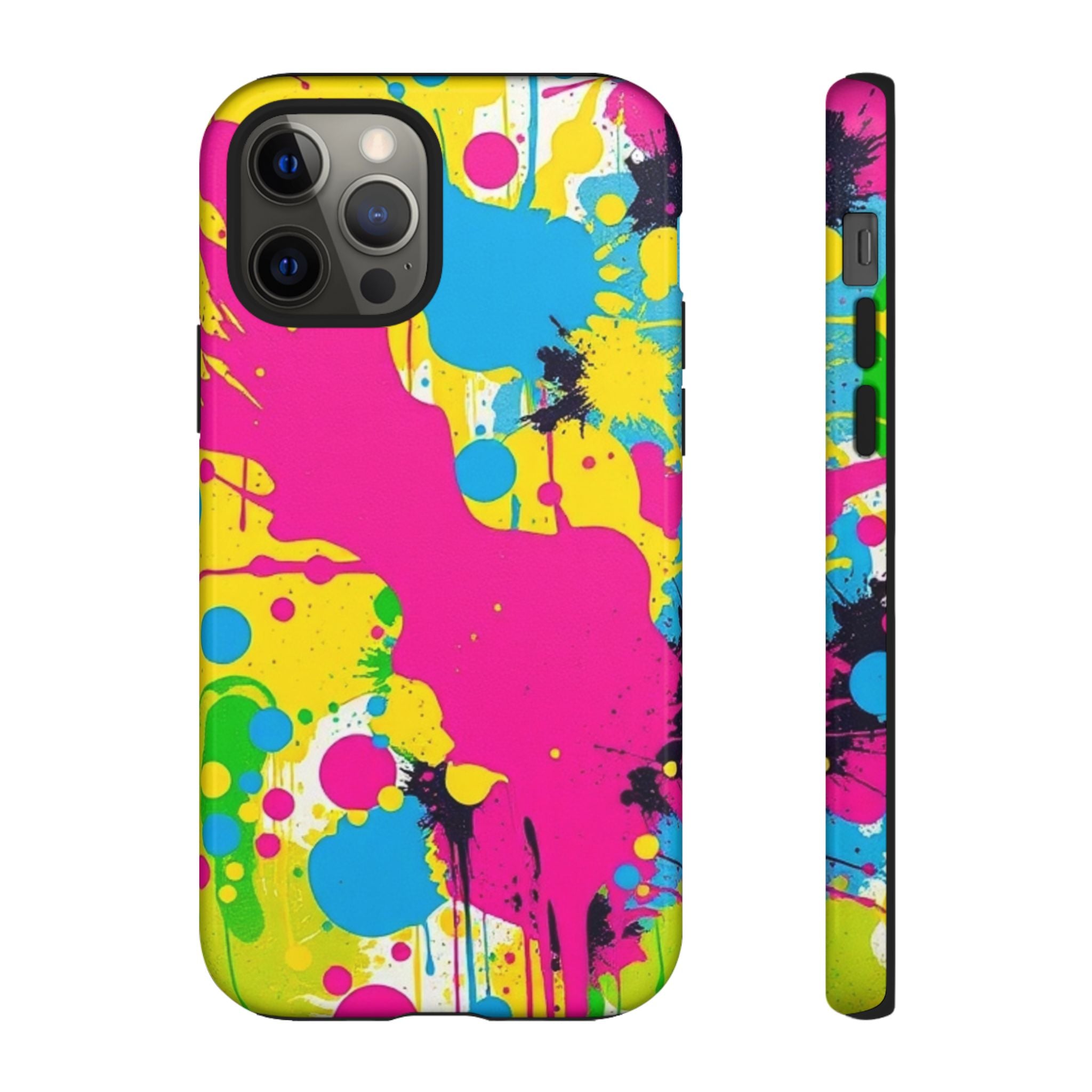 Android OR iPhone Compatible Cases - Crazy Retro Color Splash Design - Unique Tough Cases