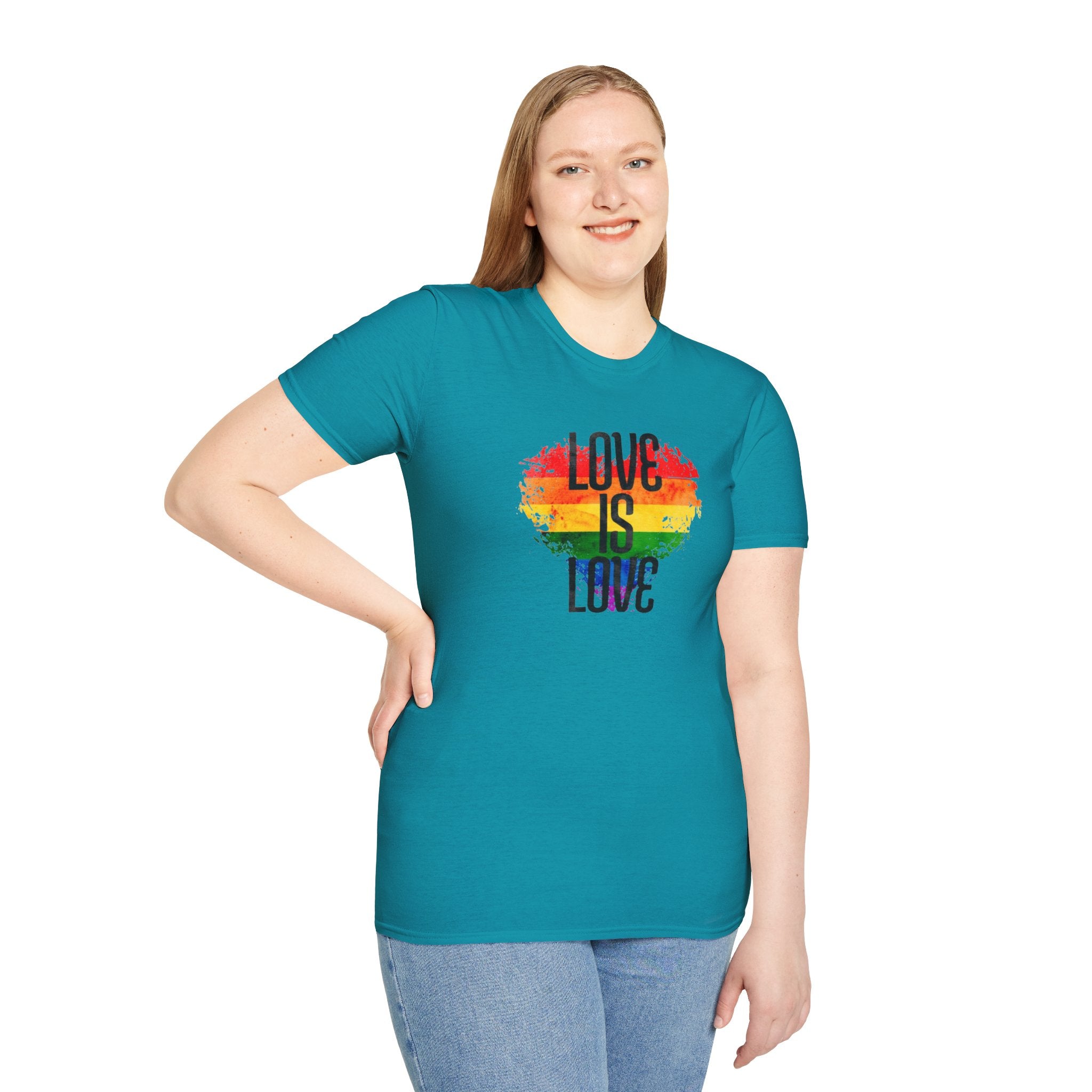 Pride Love Is Love Unisex Softstyle T-Shirt - EqualiTees.Me