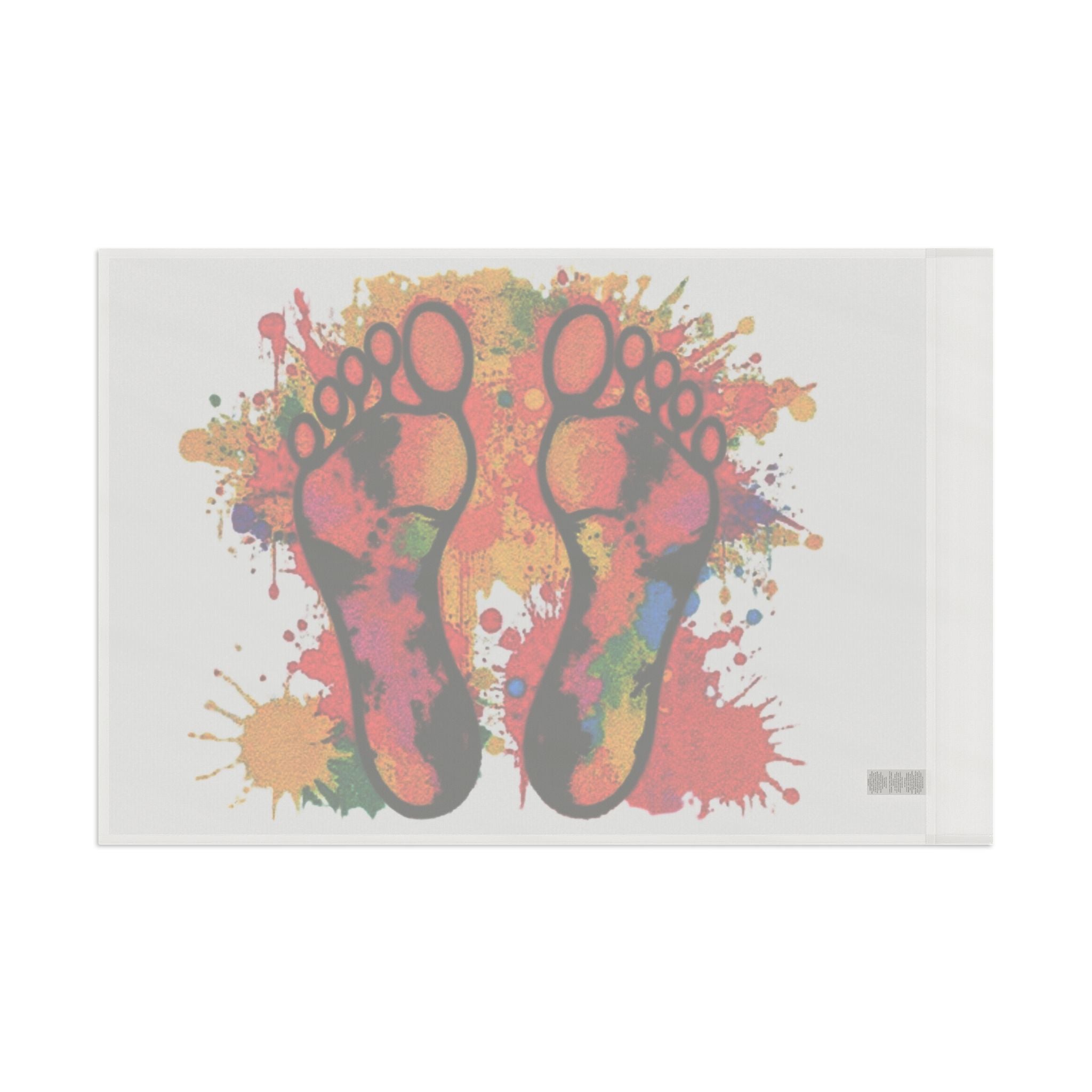 Rainbow Feet Paint Splatter Flag - Aesthetic LGBTQ+ Banner for Celebration & Home Decor