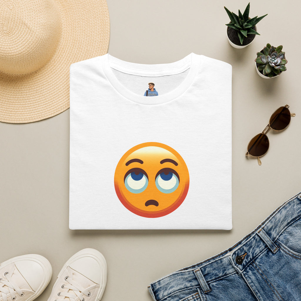 Unisex Softstyle T-Shirt with Eye Roll Emoji | Casual Graphic Tee for Everyday Humor