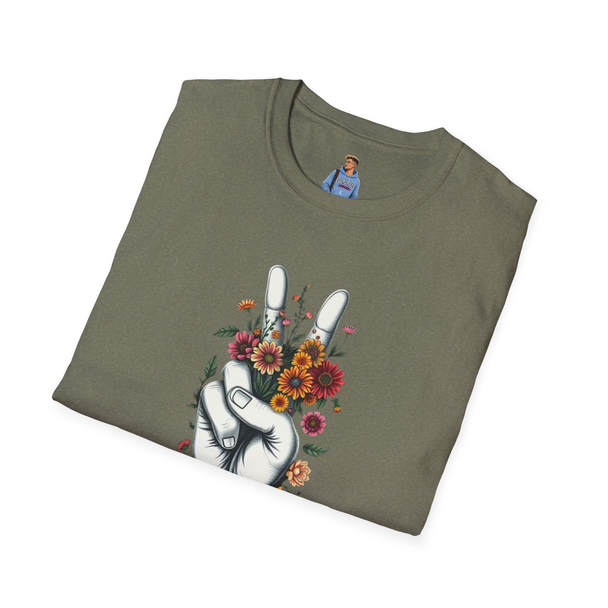 Grow Peace Unisex Softstyle T-Shirt - Boho Inspiration, Perfect for Festivals and Everyday Wear