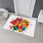 Vibrant Rainbow Footprints Heavy Duty Floor Mat - Artistic Home Decor