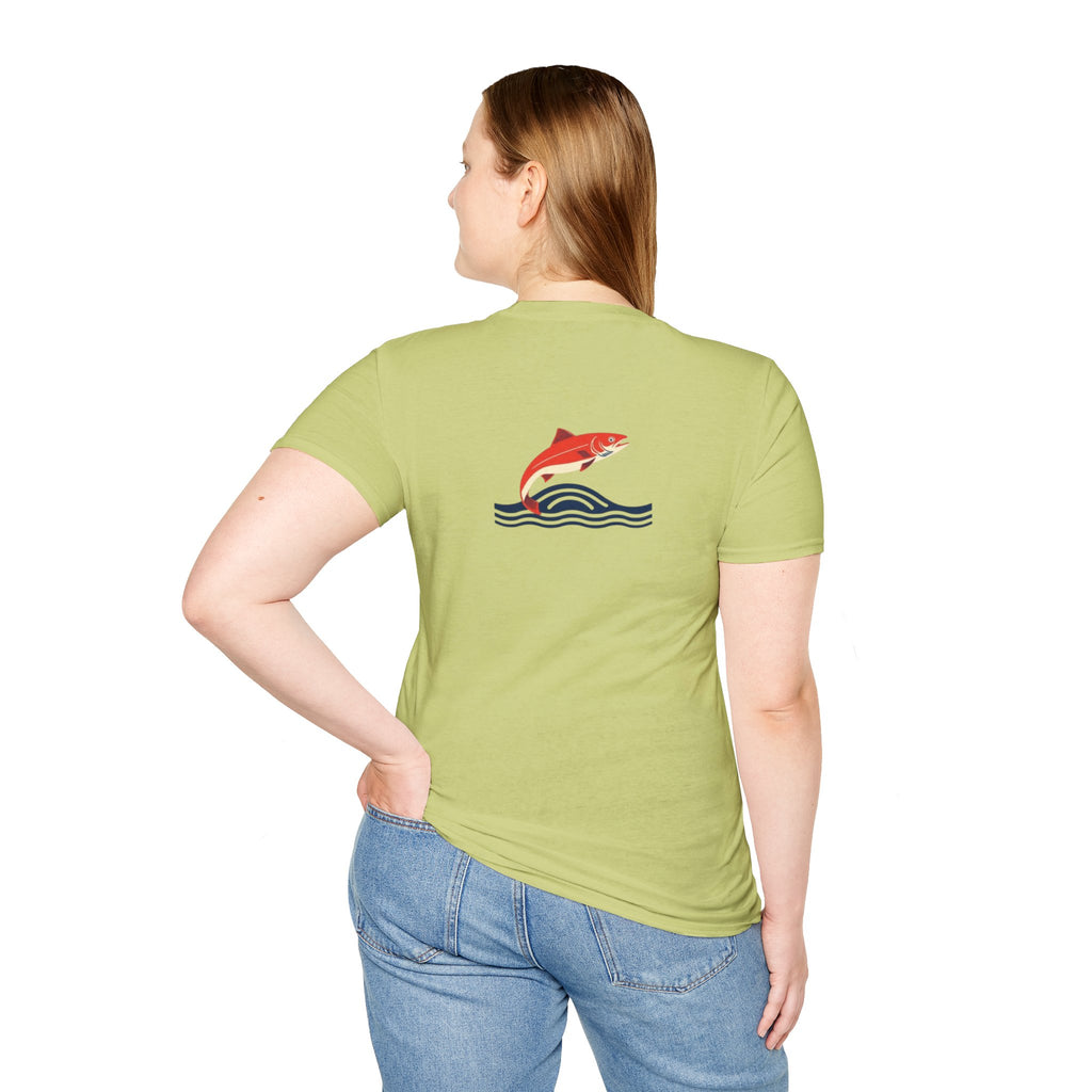 Jumping Salmon Native Pride Softstyle Unisex T-shirt