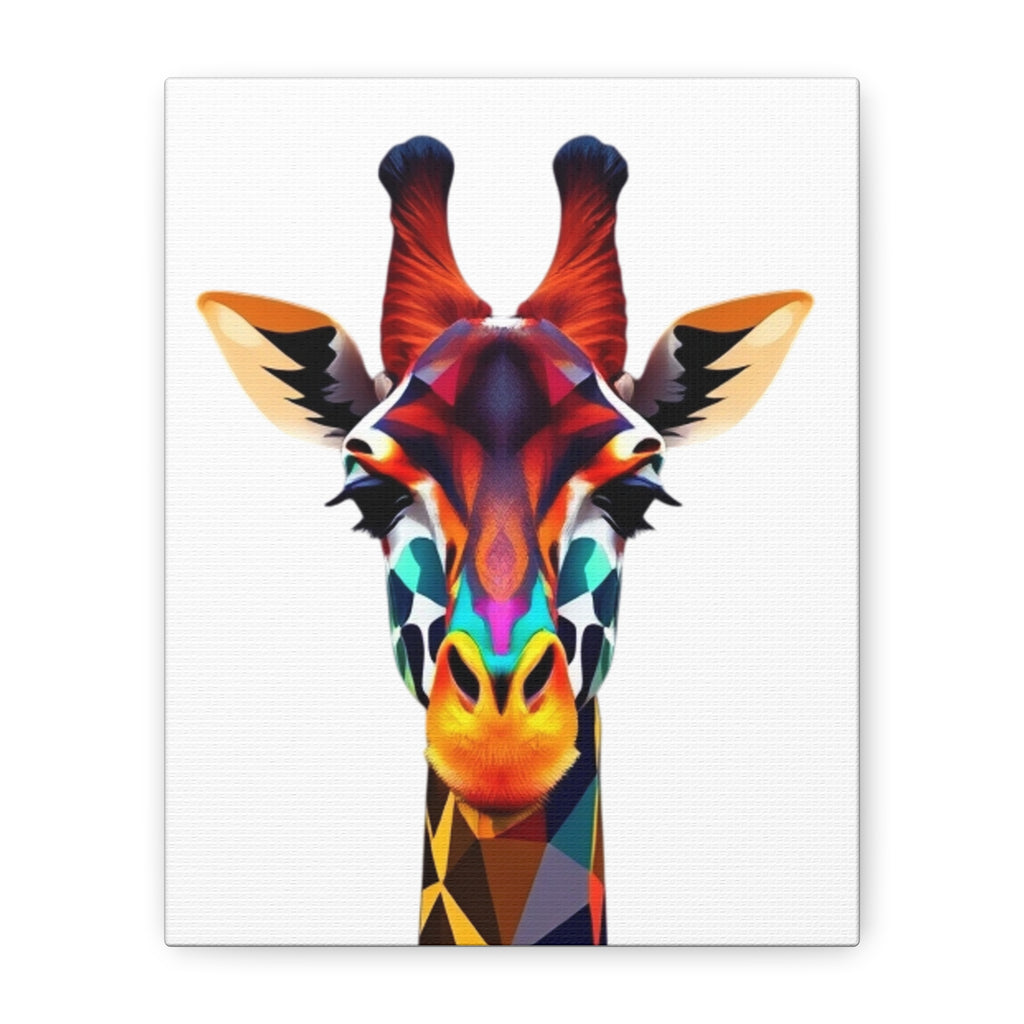 Colorful Giraffe Canvas Art - Vibrant Stretched Wall Decor for Animal Lovers