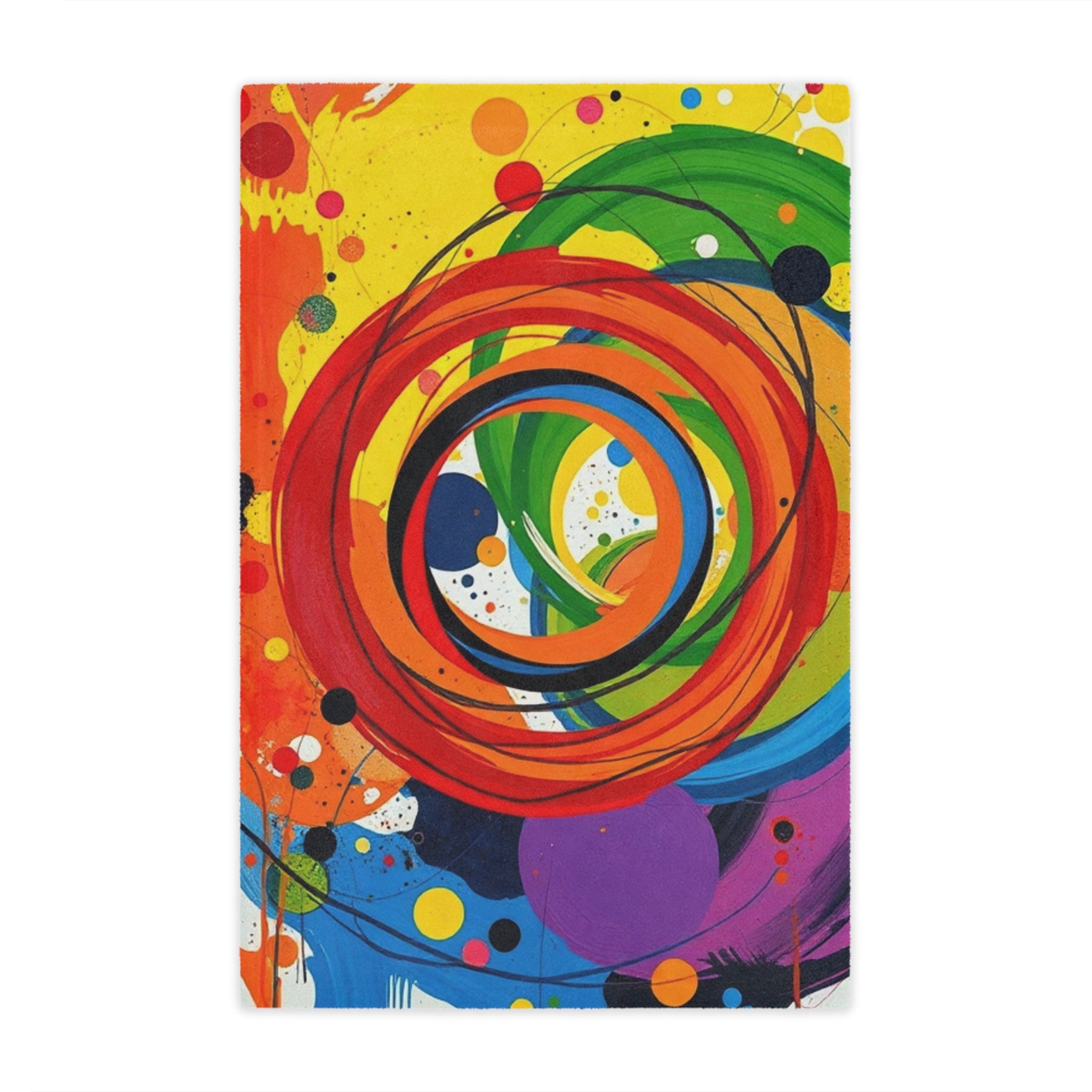 Rainbow Circles and Swirls - Microfiber Blanket