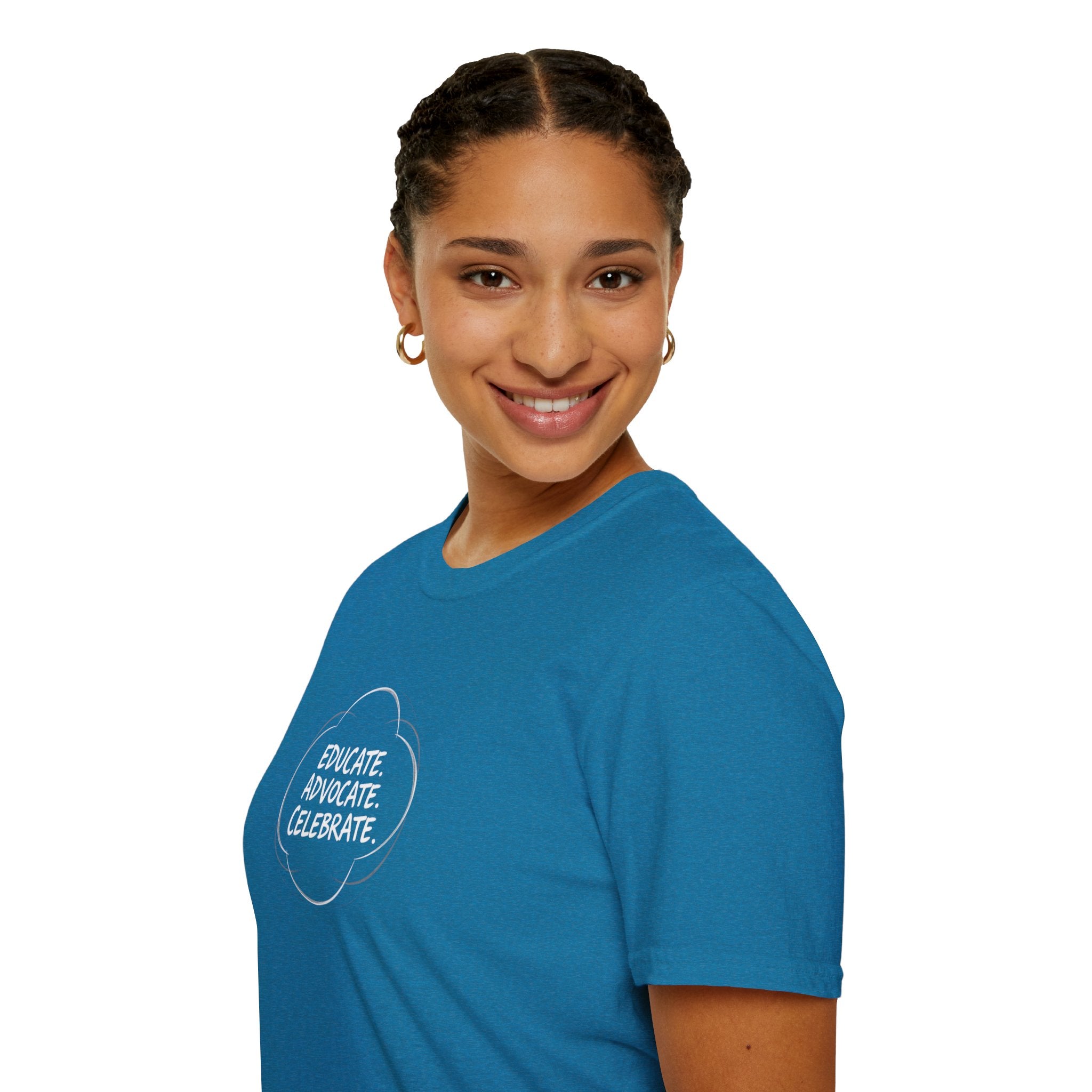 Subtle Pride Educate Advocate Celebrate Minimalist T-Shirt for Every Occasion - EqualiTees.Me