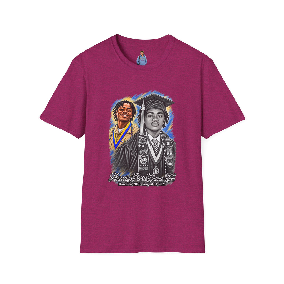 Double Portrait Front - In Memory of Pierre Damas Bel T-Shirt