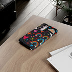 Android OR iPhone Compatible Cases - Doodle Hearts and Rainbows Design