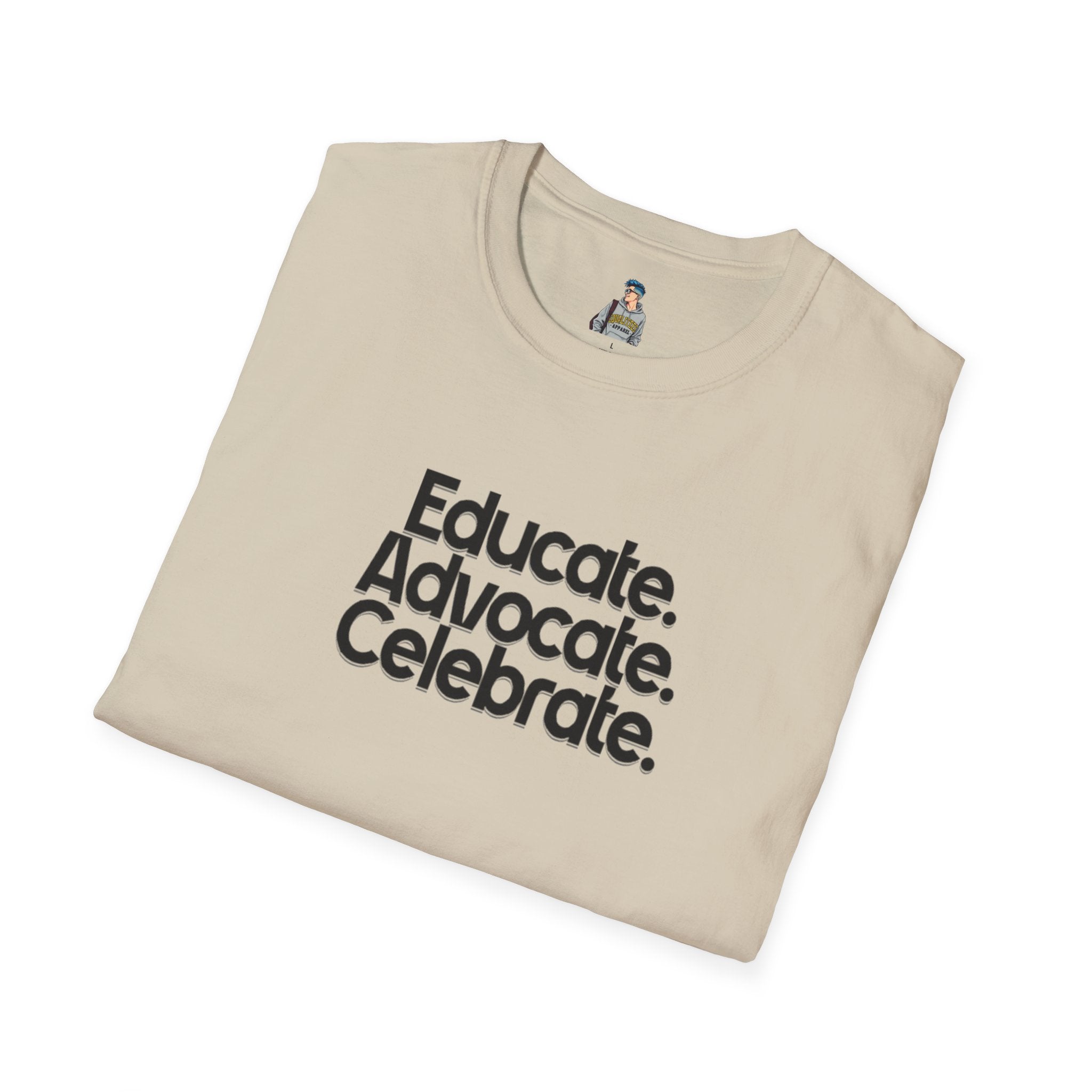 Teacher Advocate T-Shirt - Subtle Pride Educate Advocate Celebrate Design - EqualiTees.Me