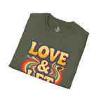 T-Shirt — "Love & Let Love" Retro Rainbow Peace Tee