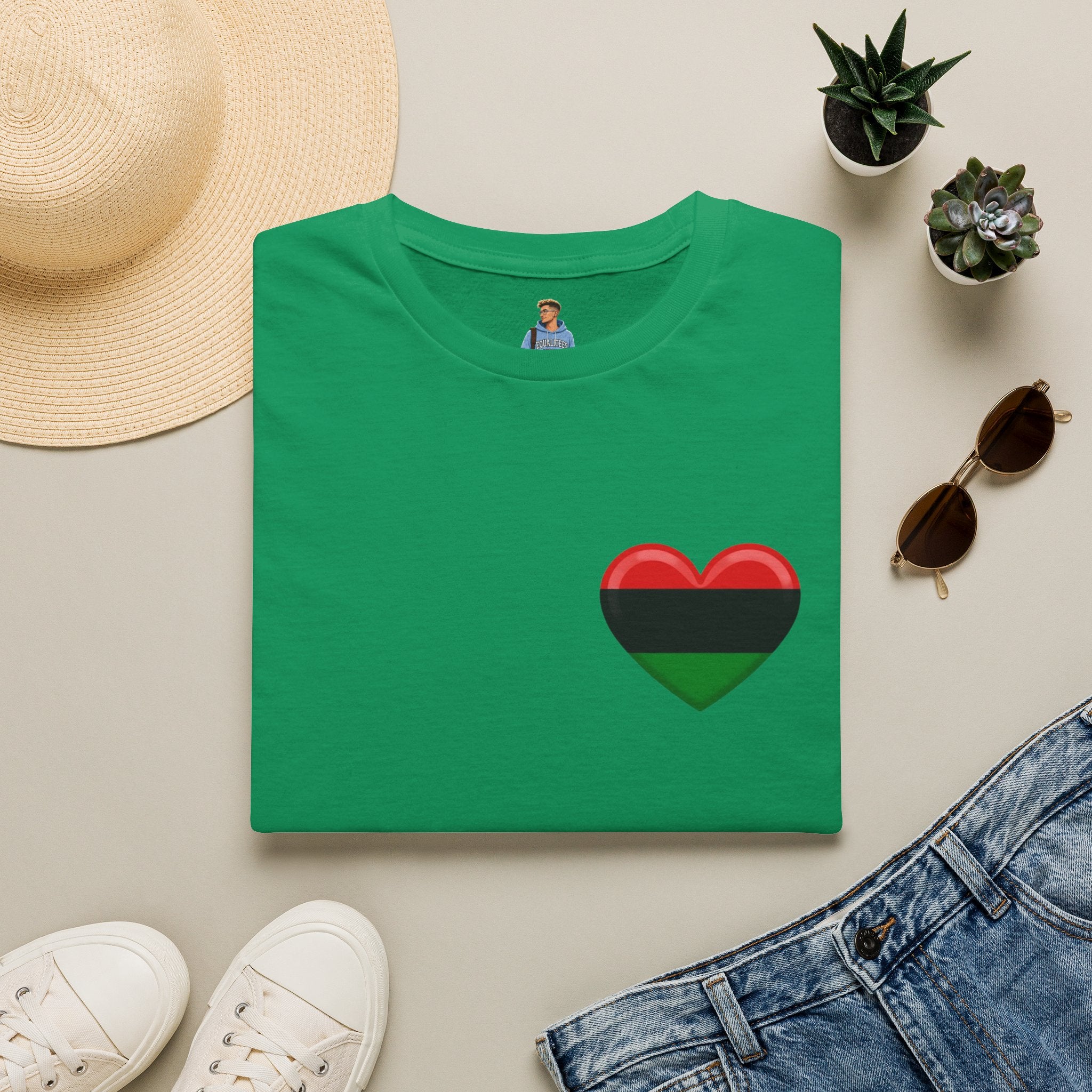Unity and Heritage Unisex Softstyle T-Shirt with Pan-African Heart