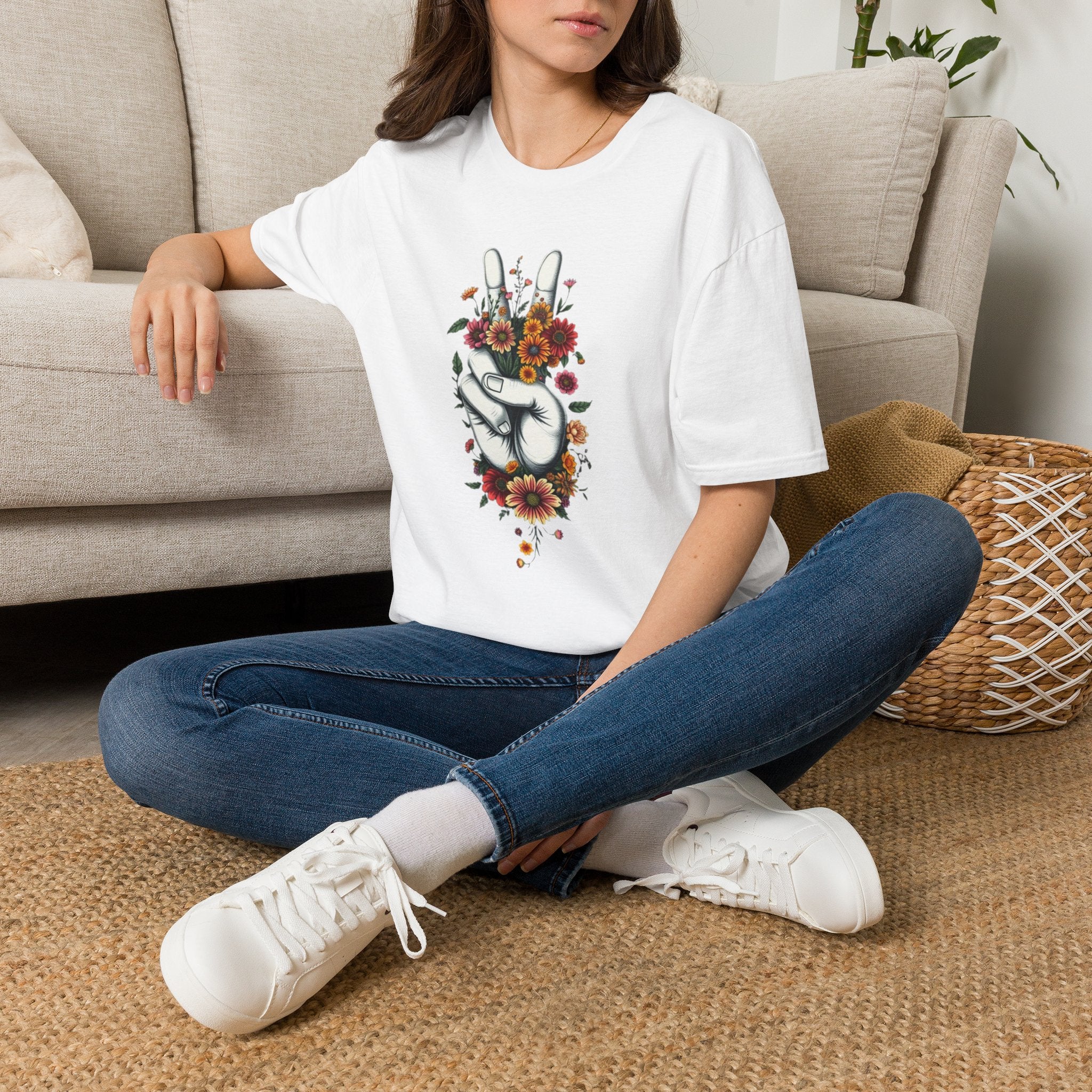 Grow Peace Unisex Softstyle T-Shirt - Boho Inspiration, Perfect for Festivals and Everyday Wear
