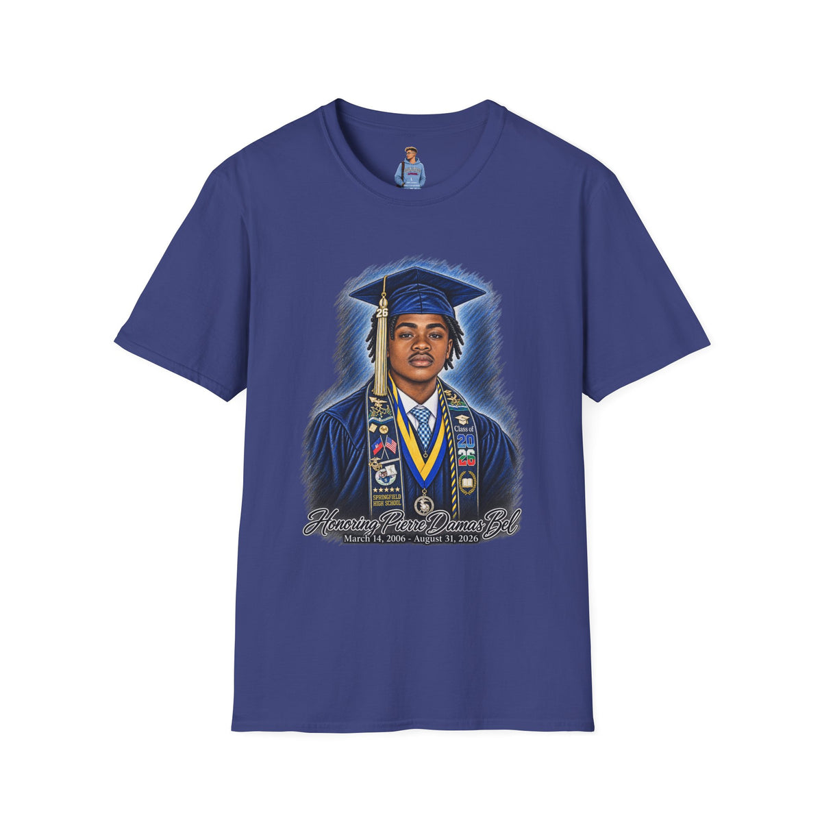 Portrait Front and Back - In Memory of Pierre Damas Bel T-Shirt