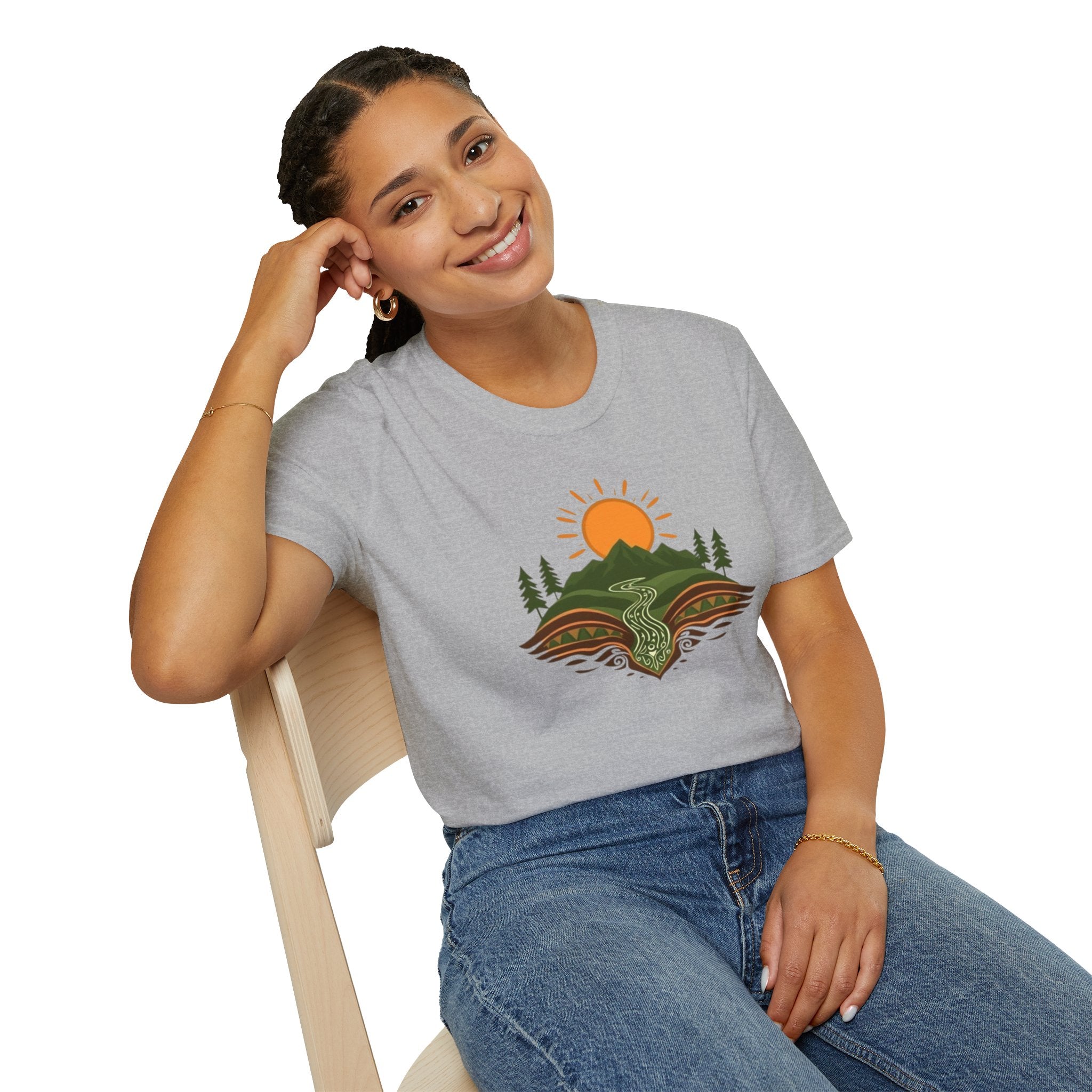 Mountain Scene Unisex Softstyle T-shirt