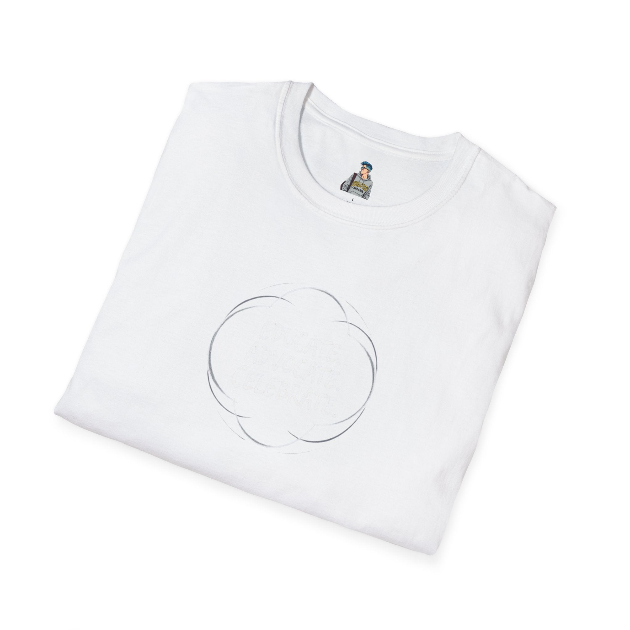 Subtle Pride Educate Advocate Celebrate Minimalist T-Shirt for Every Occasion - EqualiTees.Me