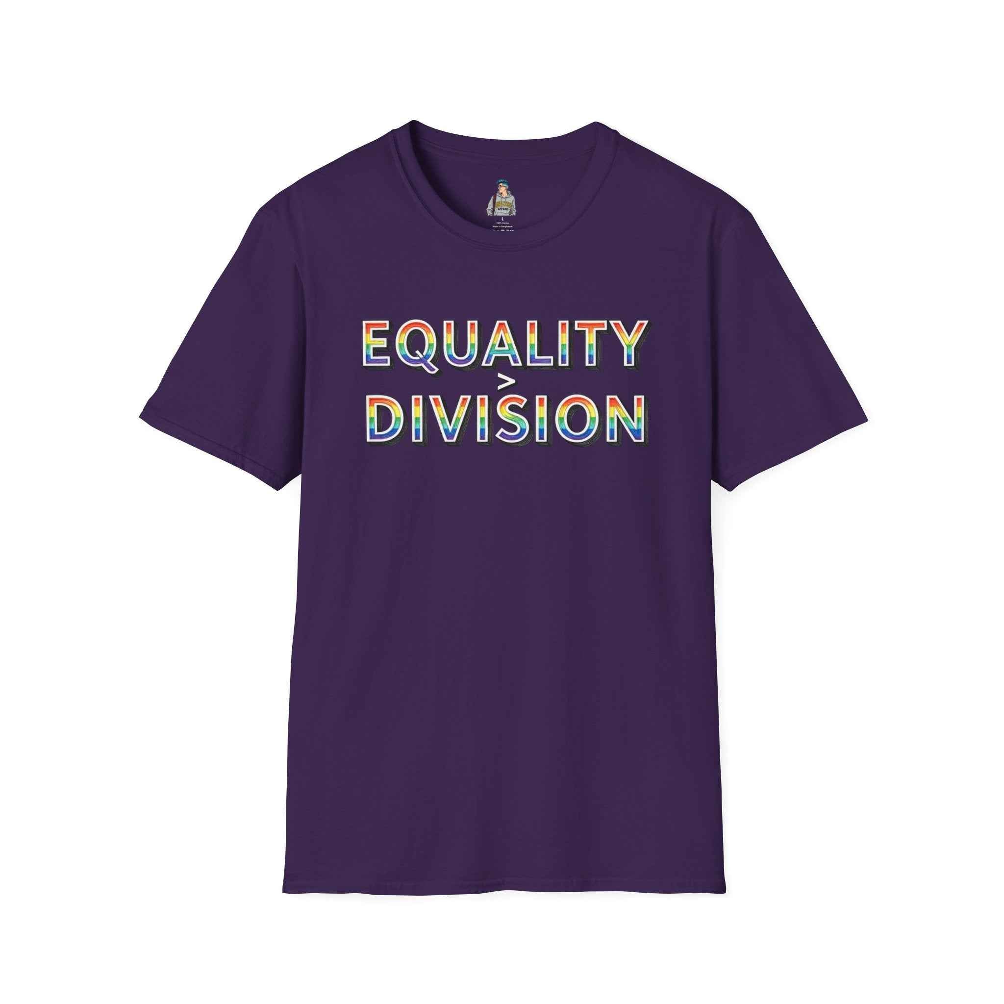 Equality is Greater Than Division T-Shirt — Rainbow Pride Graphic Tee