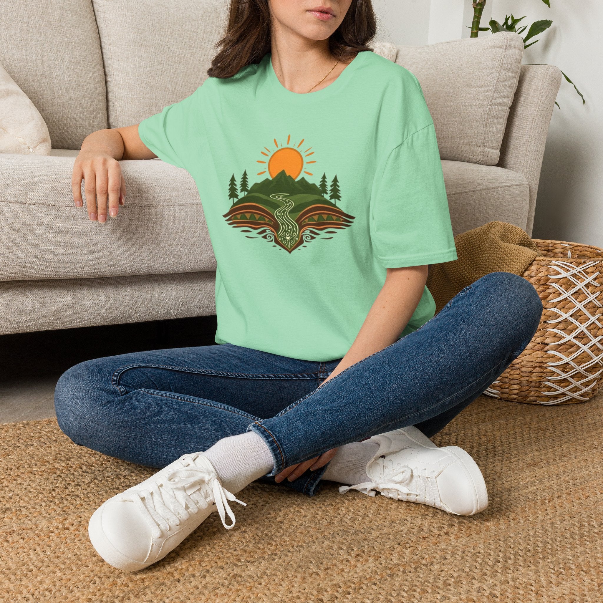Mountain Scene Unisex Softstyle T-shirt