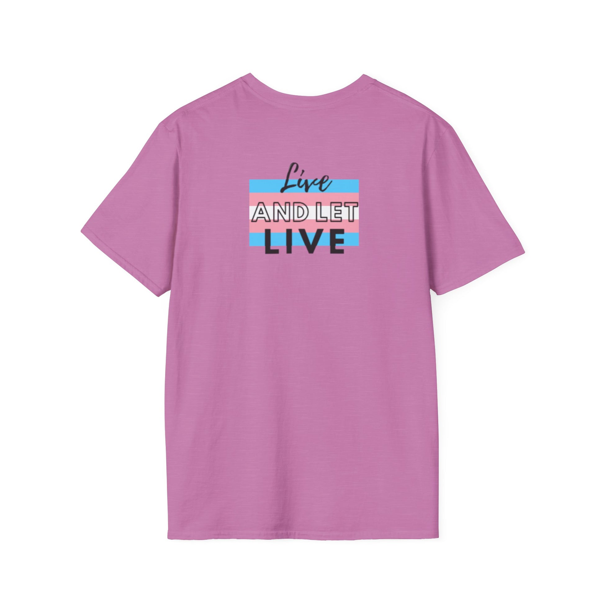 Live and Let Live Safety Pin Unisex Softstyle T-Shirt - Casual LGBTQ+ Pride Tee
