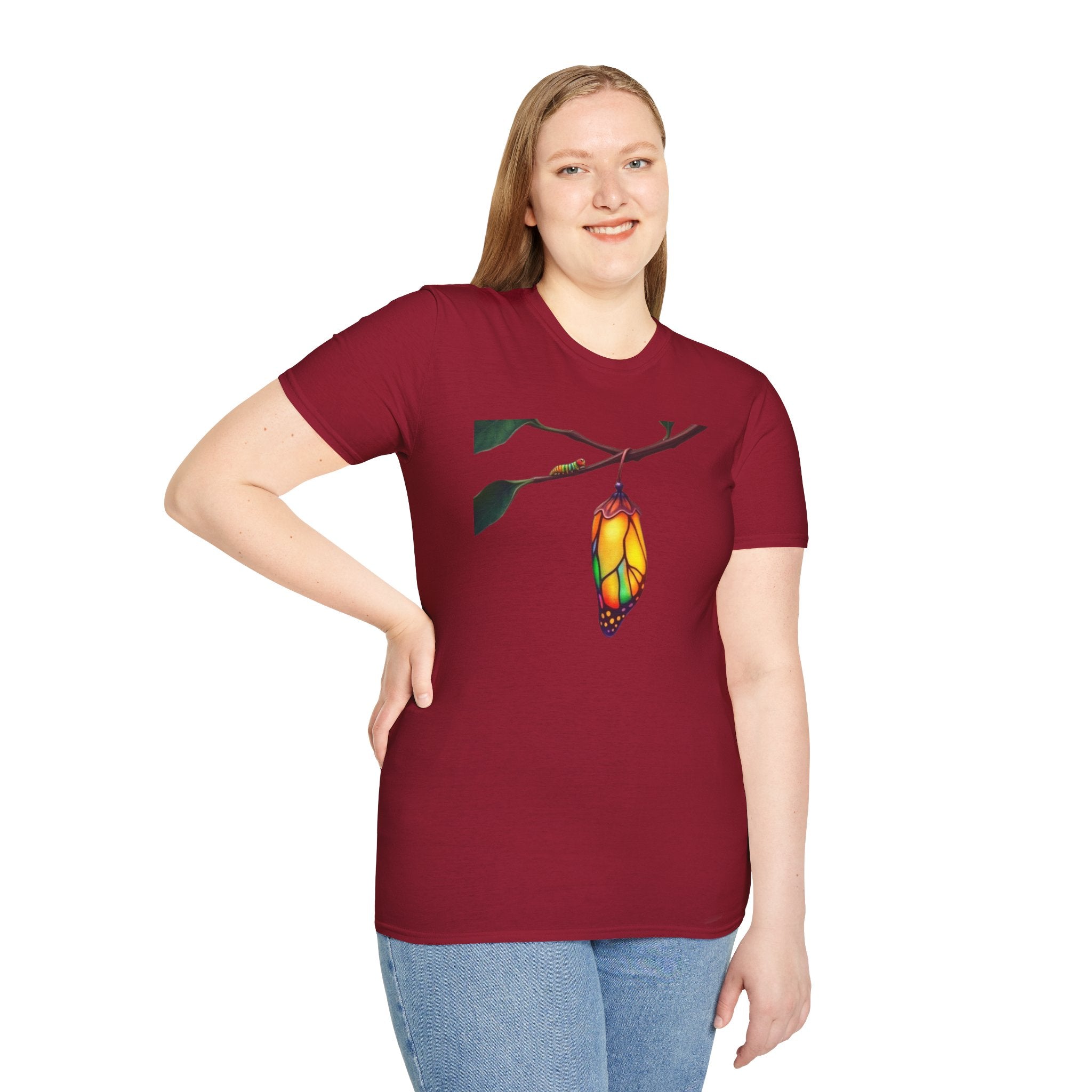 Rainbow Butterfly Cocoon Pride T-Shirt | Unisex Softstyle Tee