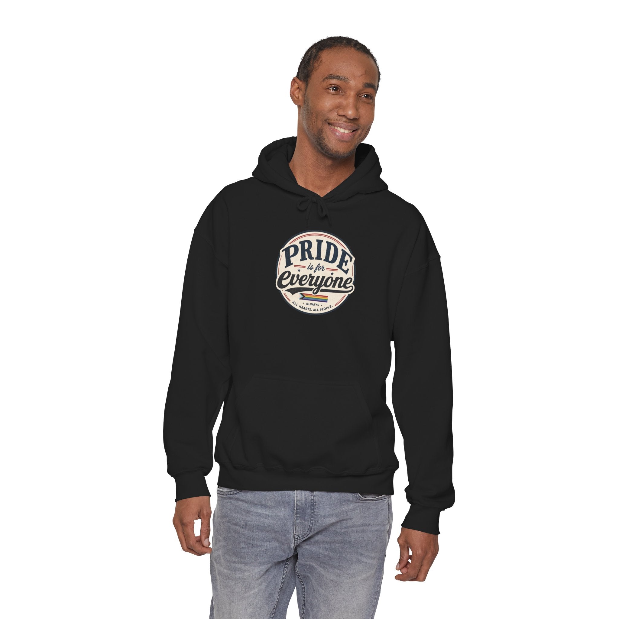 Pride Is For Everyone Pullover Hoodie — Vintage Graphic Inclusivity Sweatshirt
