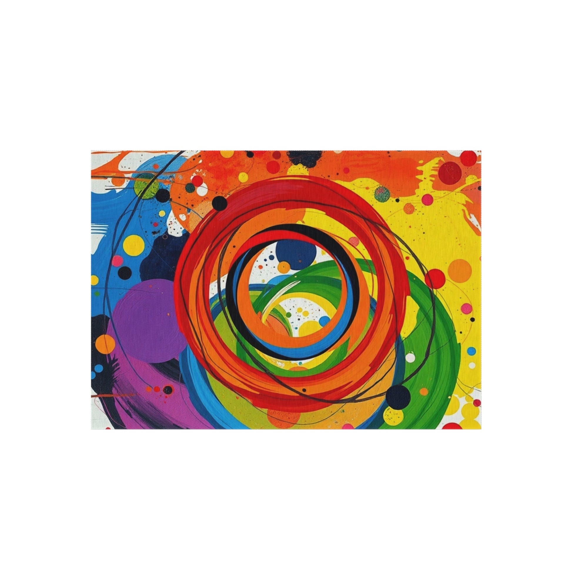 Abstract Circles and Swirls Outdoor Rug
